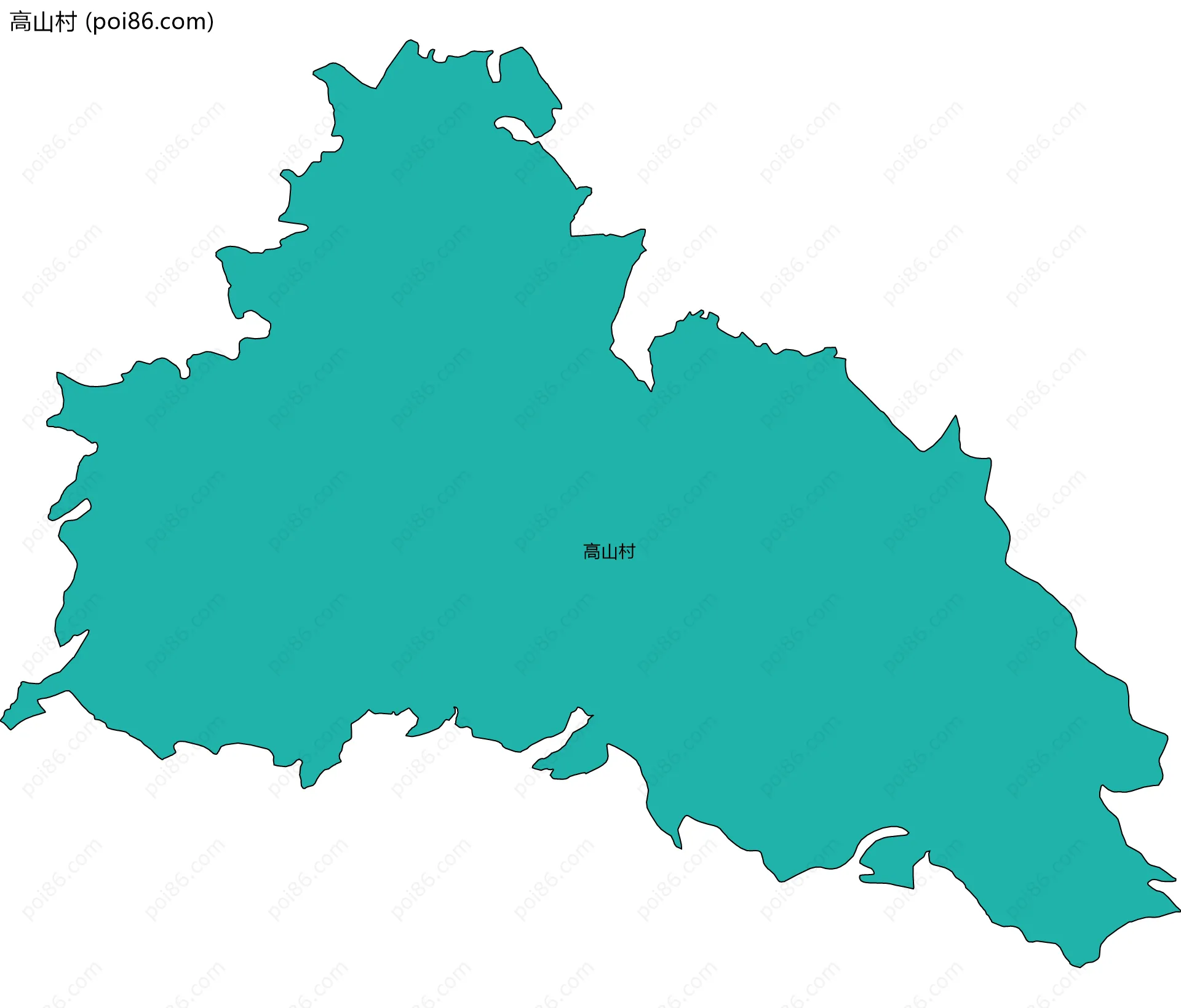 高山村边界地图