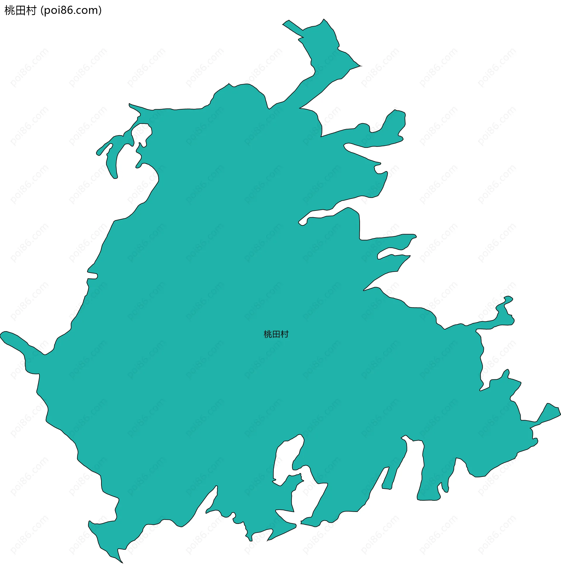 桃田村边界地图