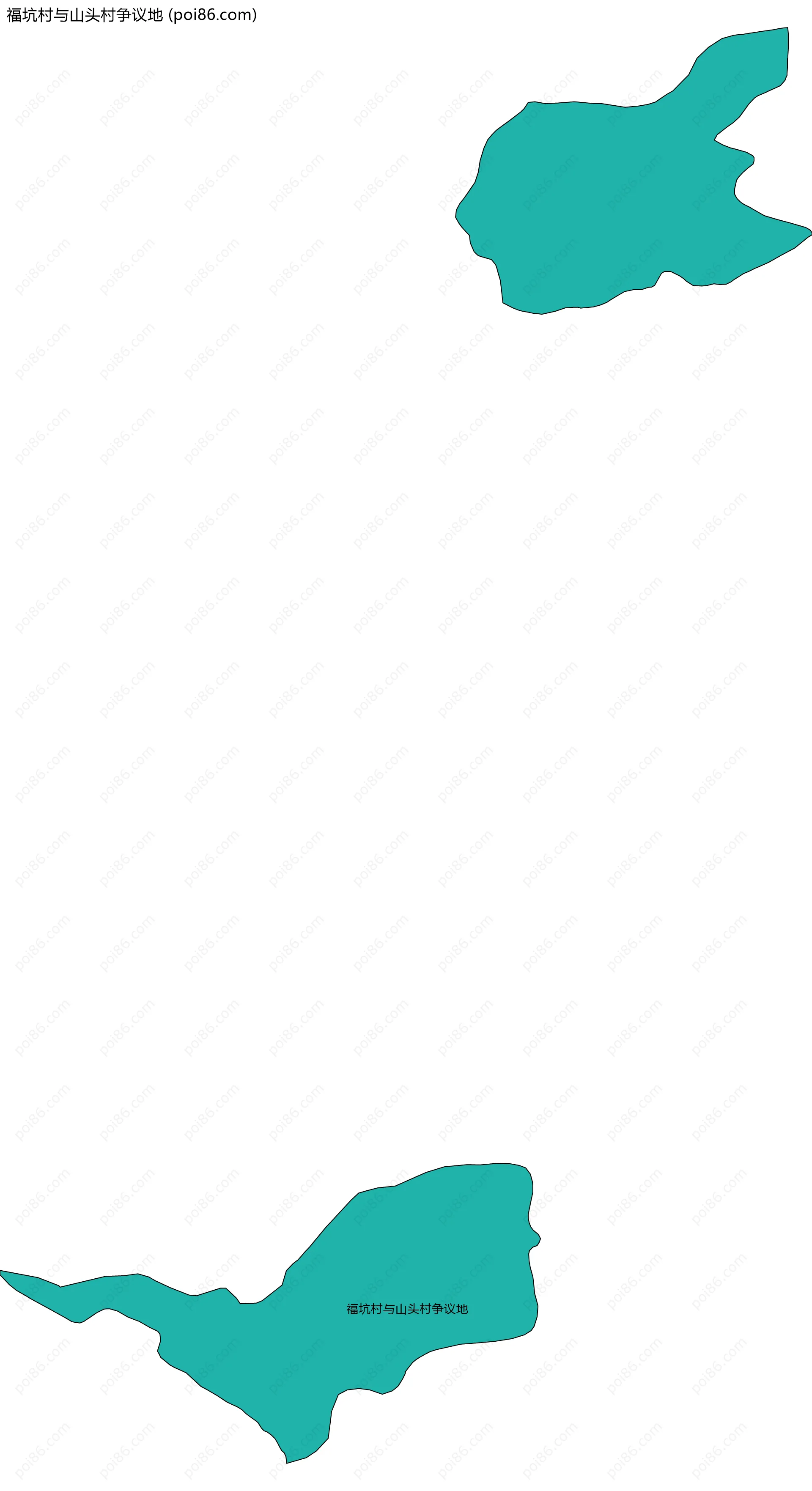 福坑村与山头村争议地边界地图