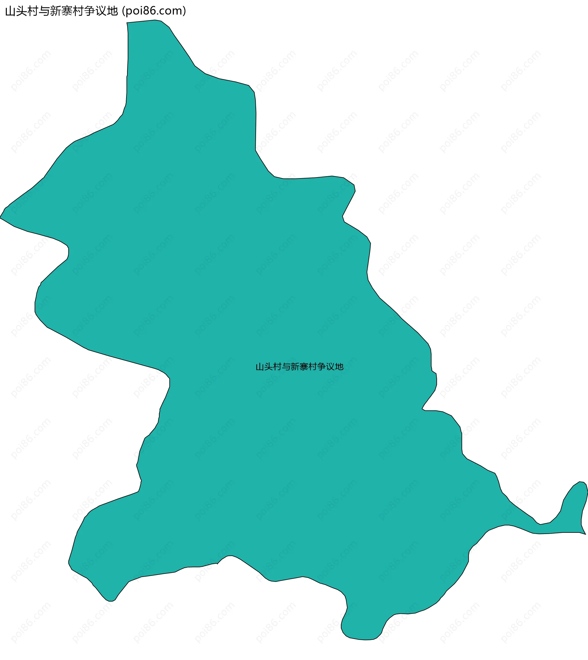 山头村与新寨村争议地边界地图