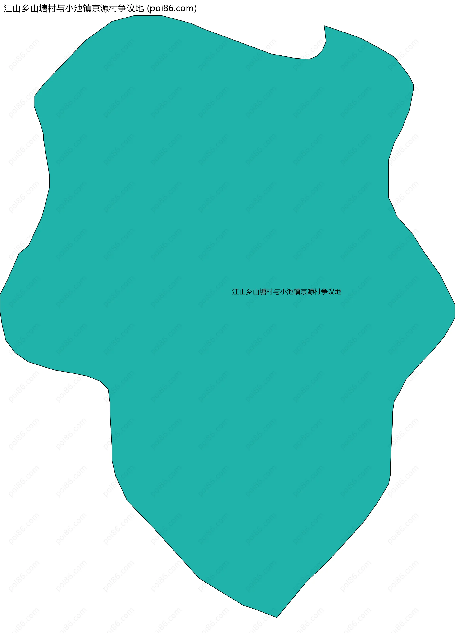 江山乡山塘村与小池镇京源村争议地边界地图