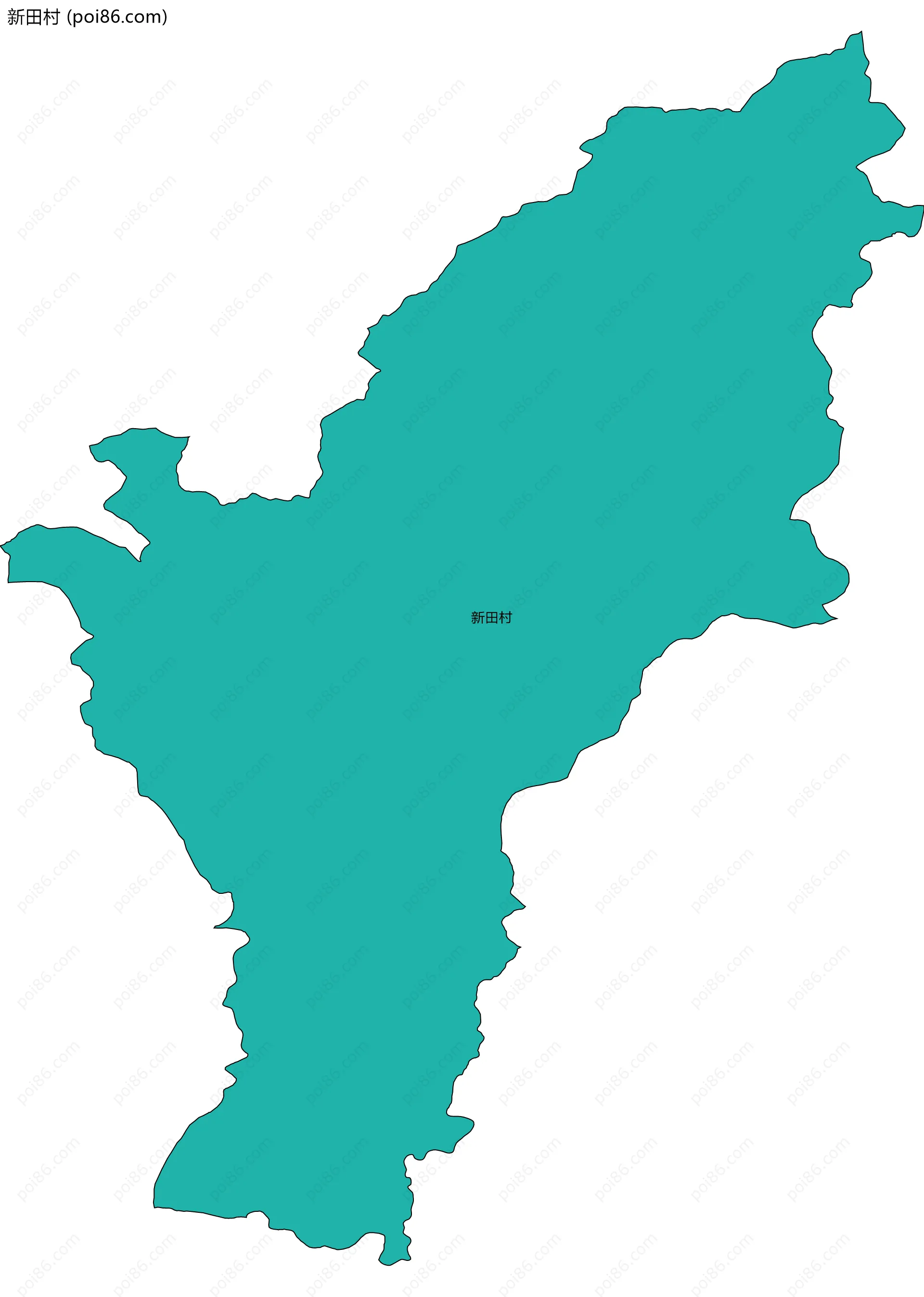 新田村边界地图