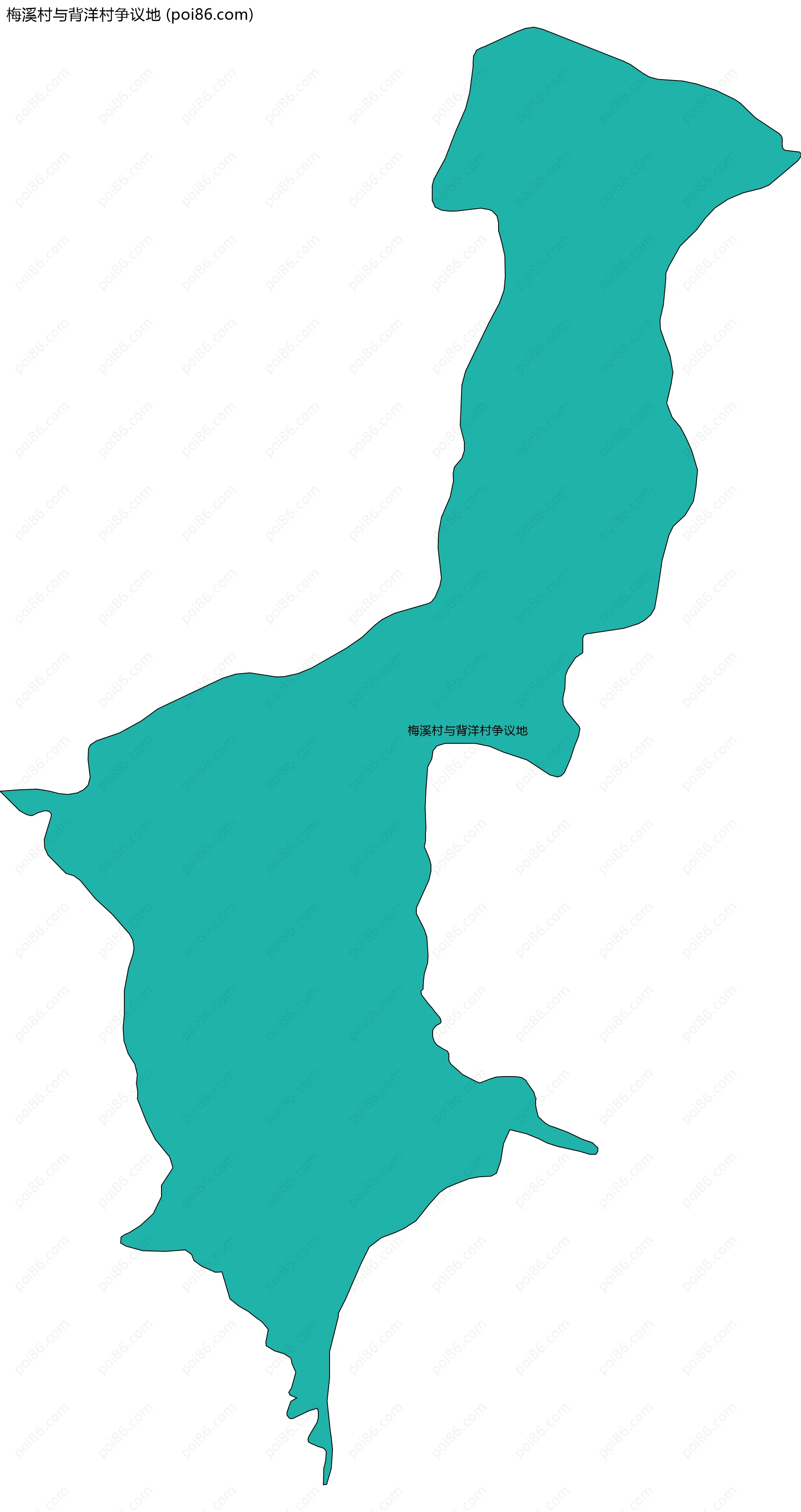 梅溪村与背洋村争议地边界地图