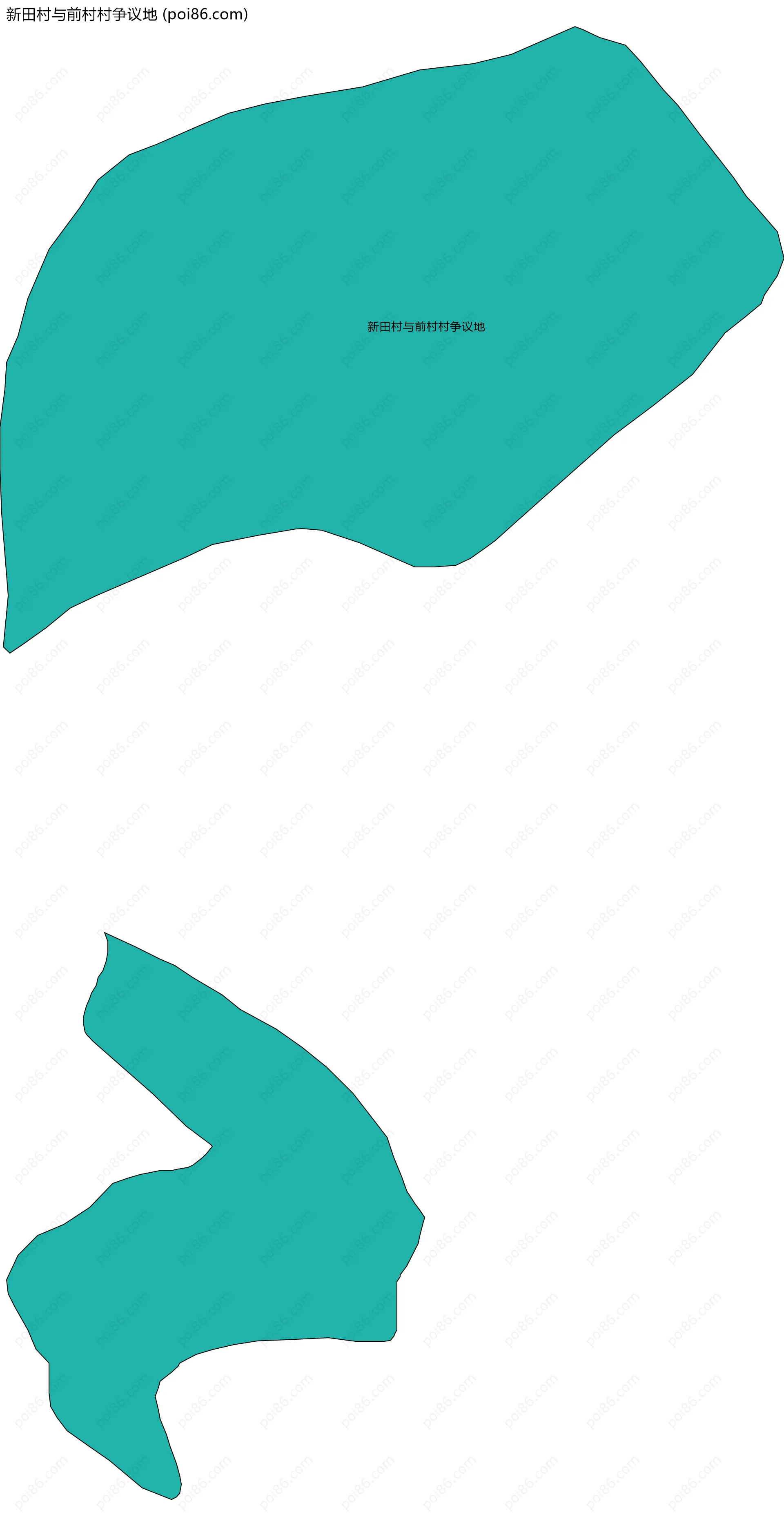 新田村与前村村争议地边界地图