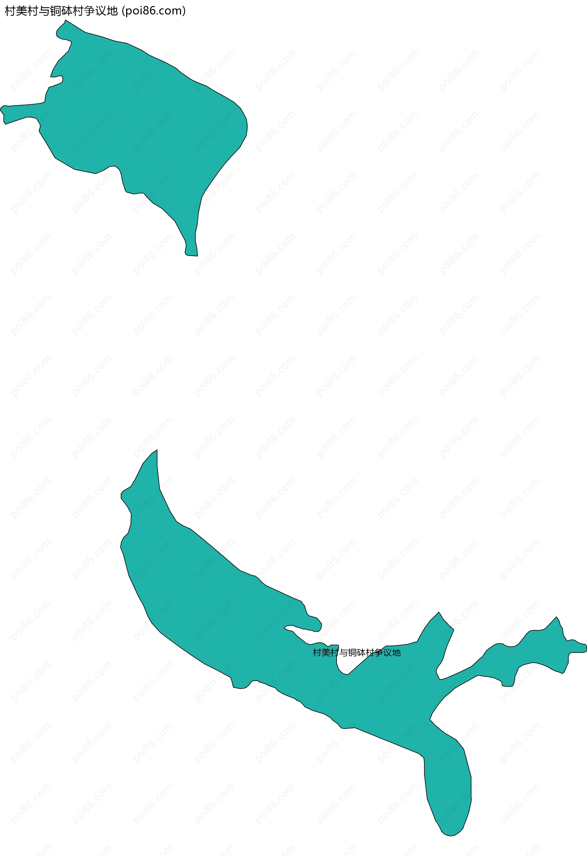 村美村与铜砵村争议地边界地图