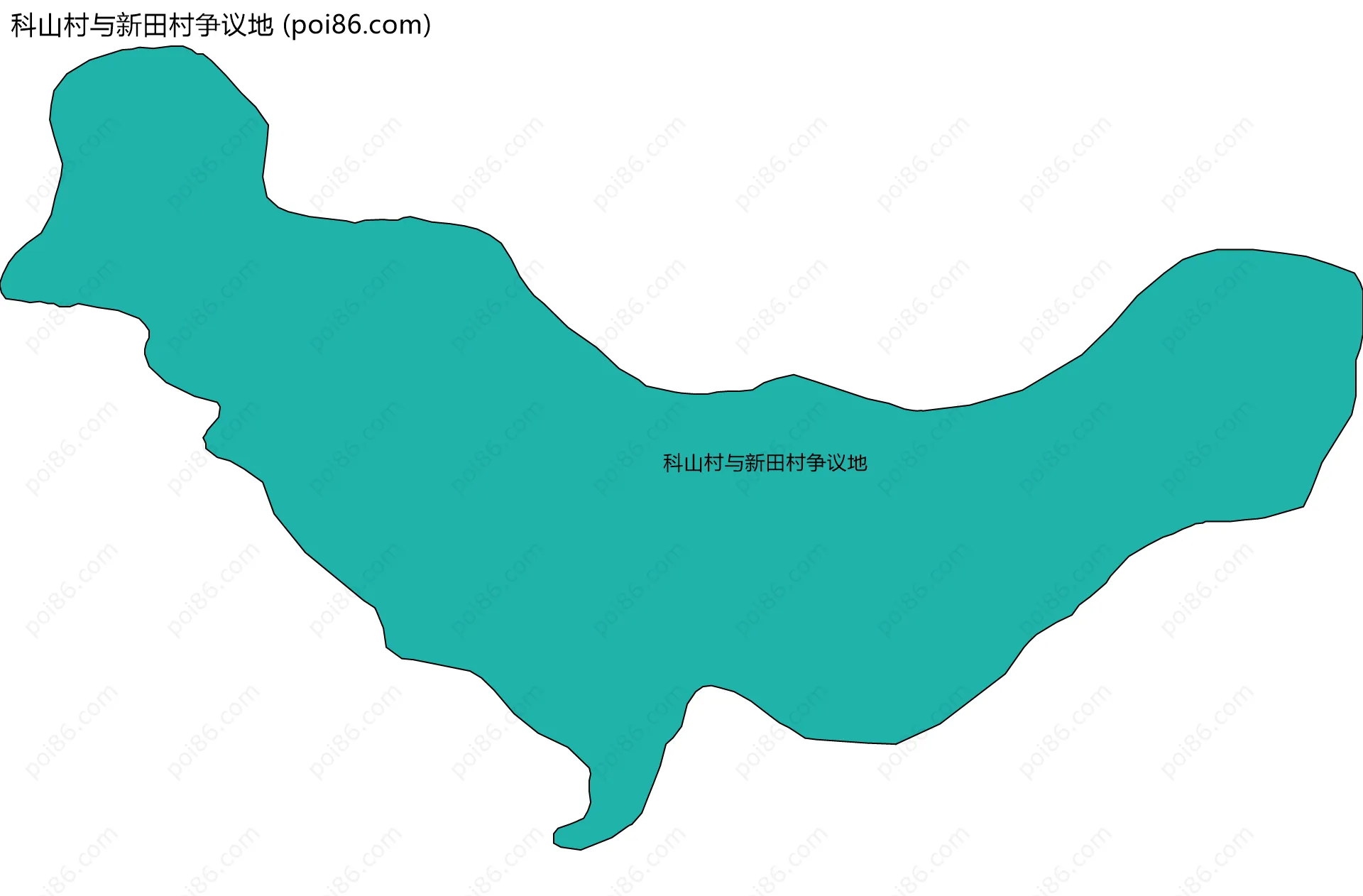 科山村与新田村争议地边界地图