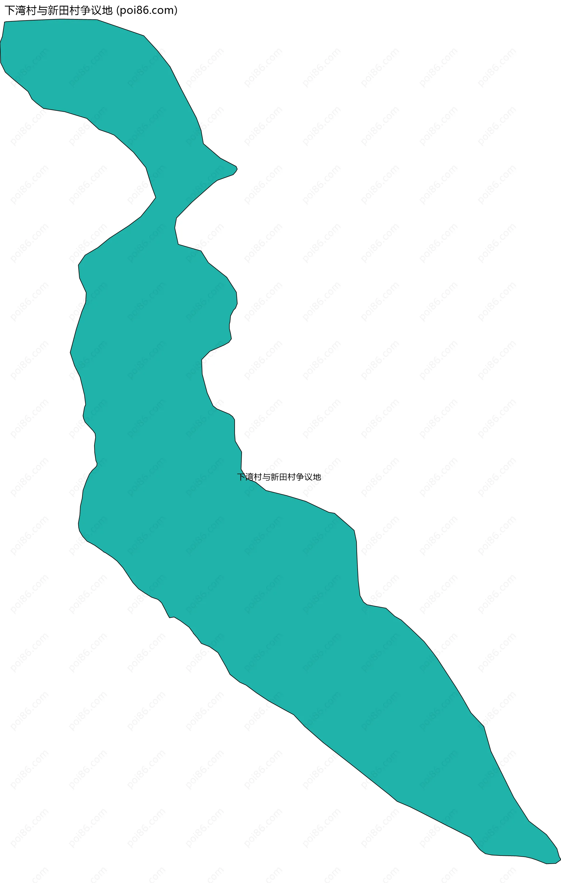 下湾村与新田村争议地边界地图