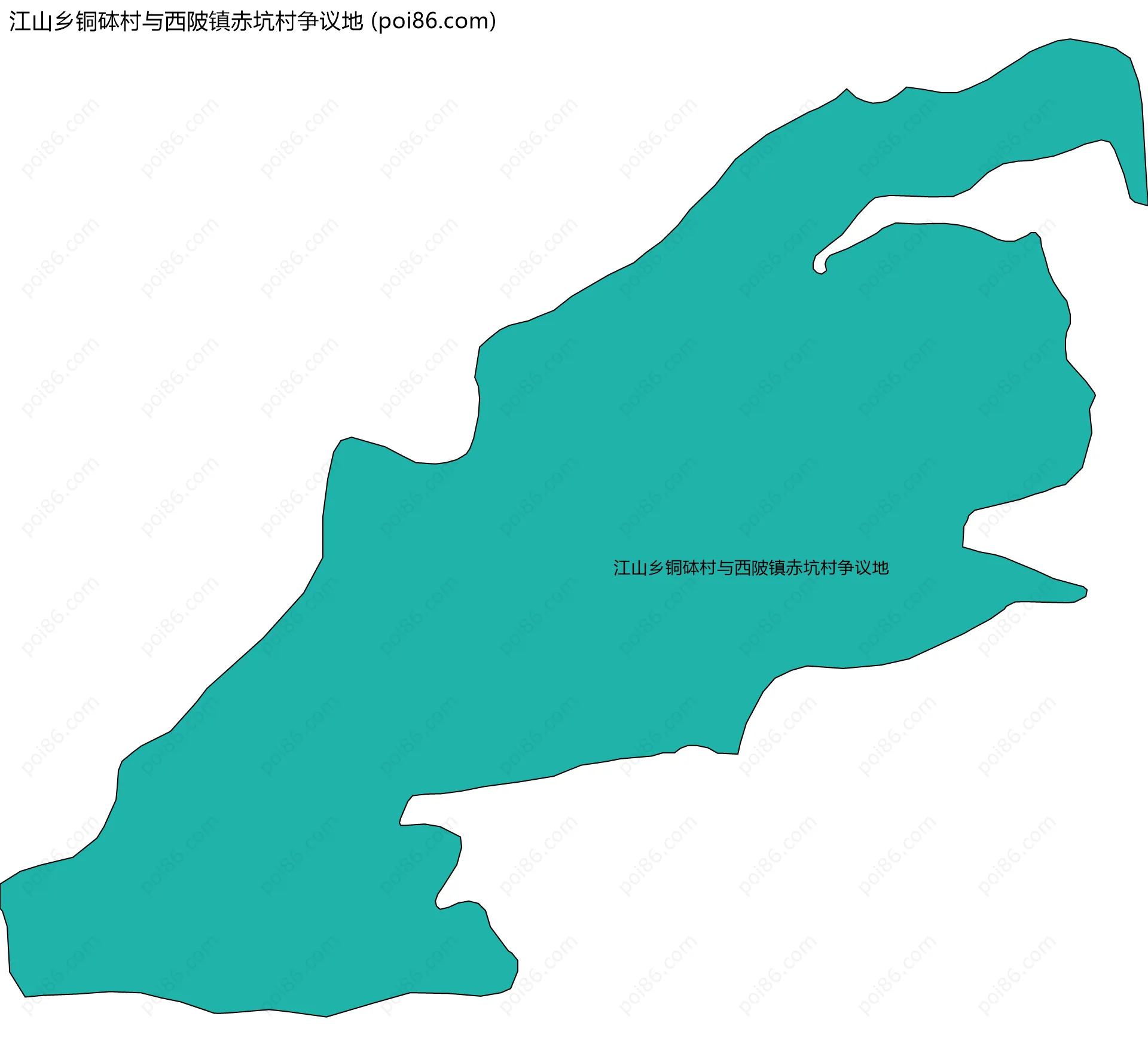 江山乡铜砵村与西陂镇赤坑村争议地边界地图