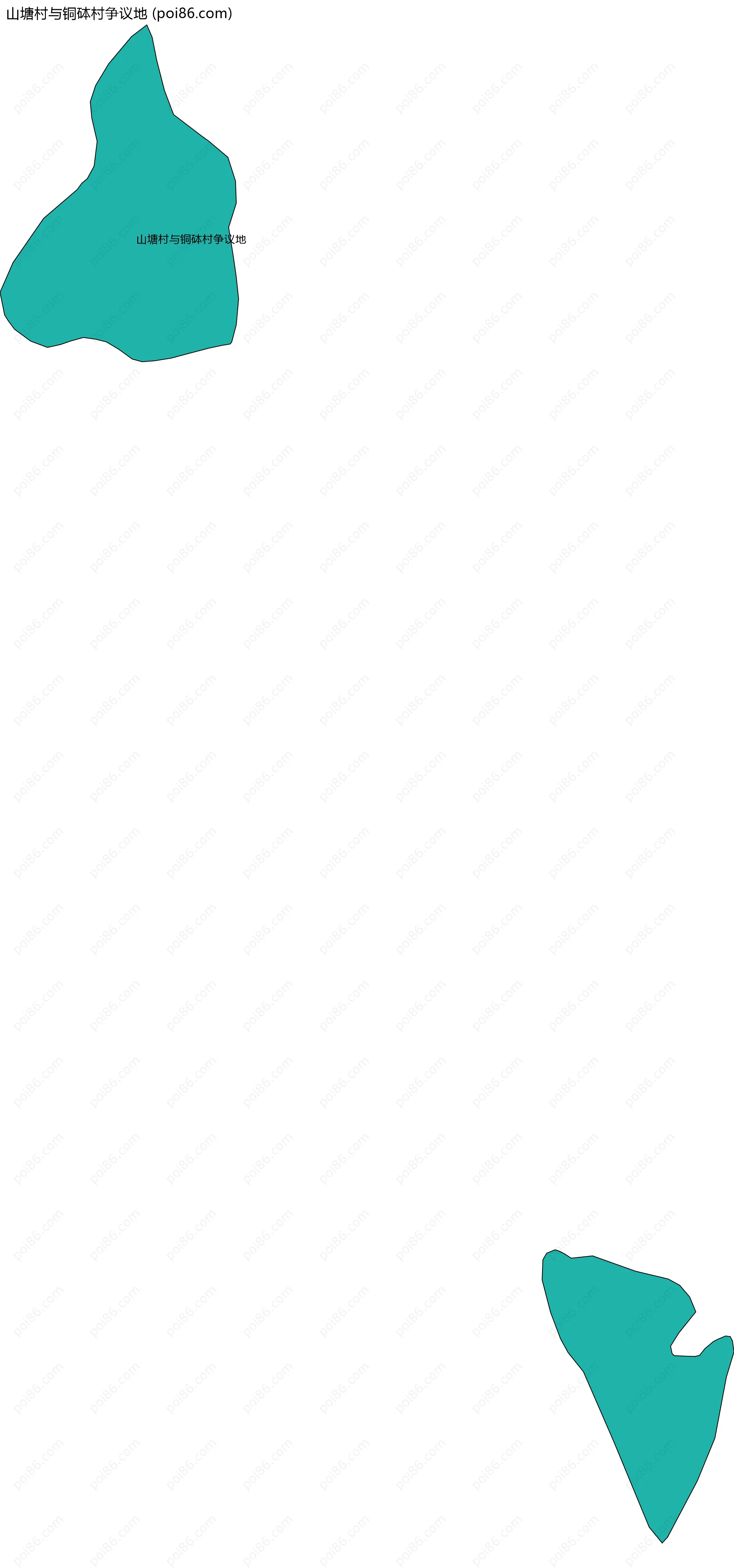 山塘村与铜砵村争议地边界地图