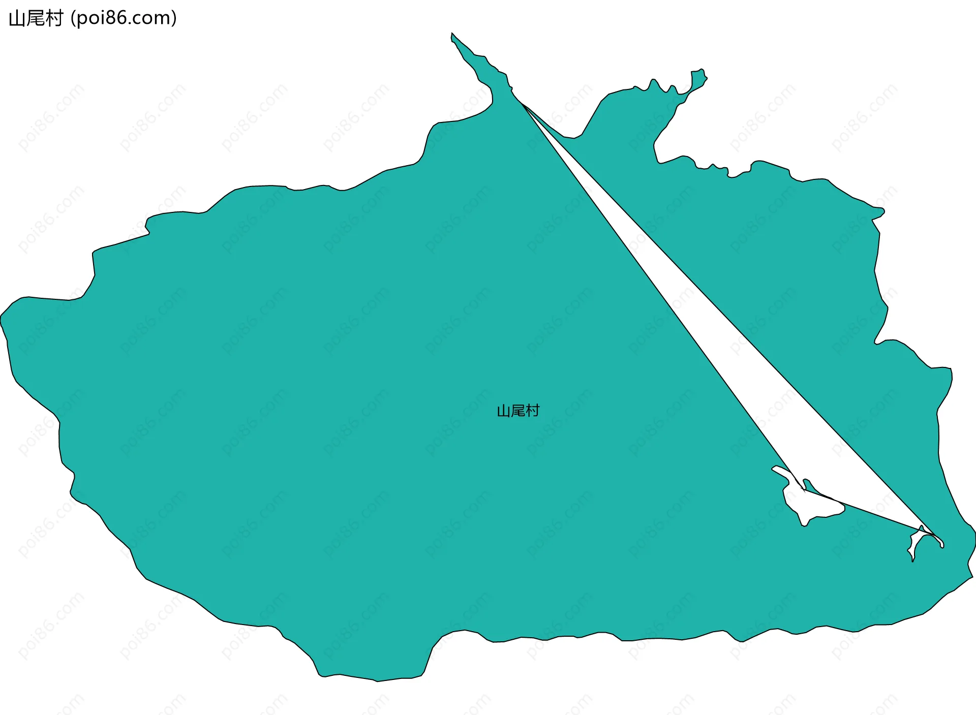 山尾村边界地图