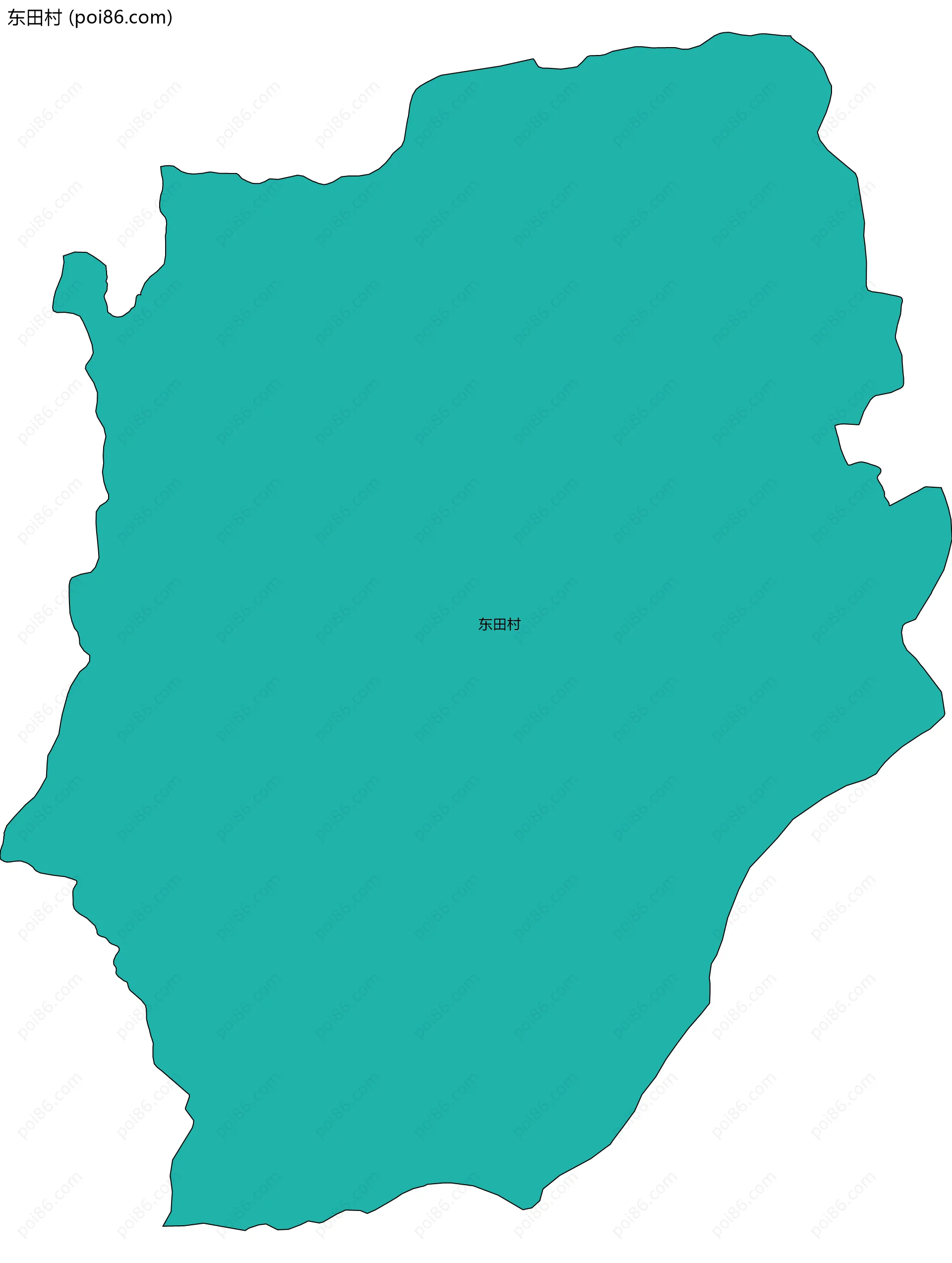 东田村边界地图