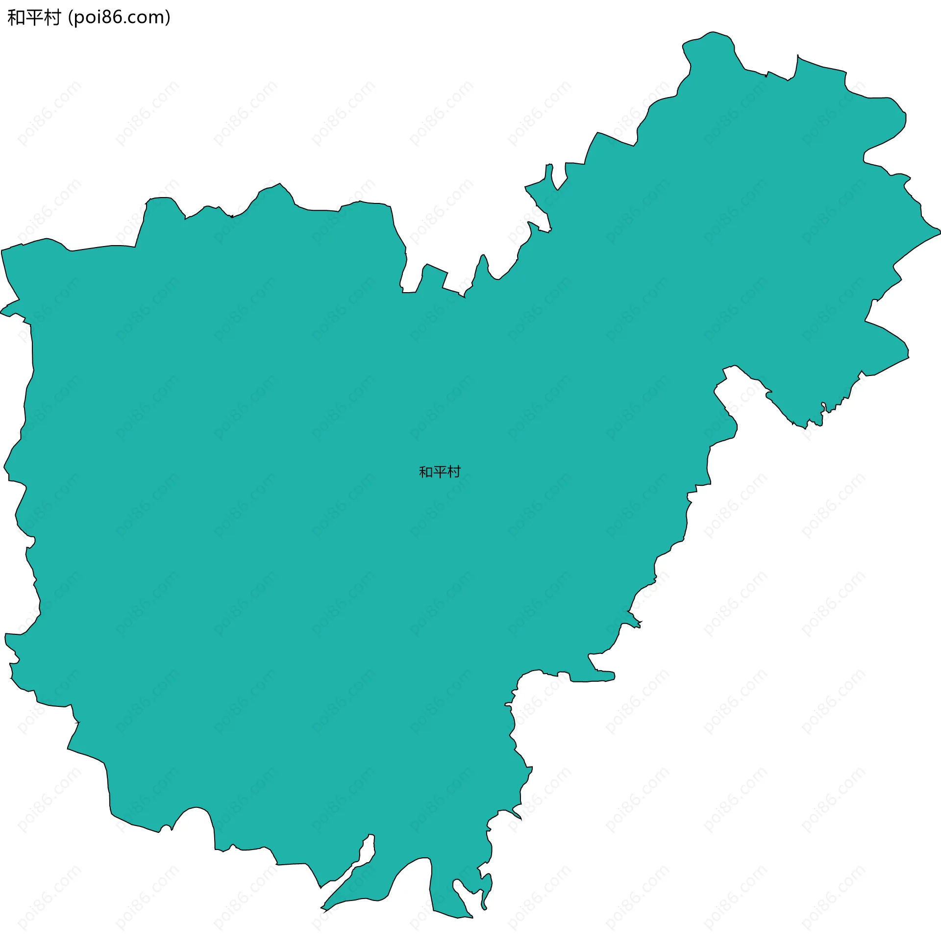 和平村边界地图