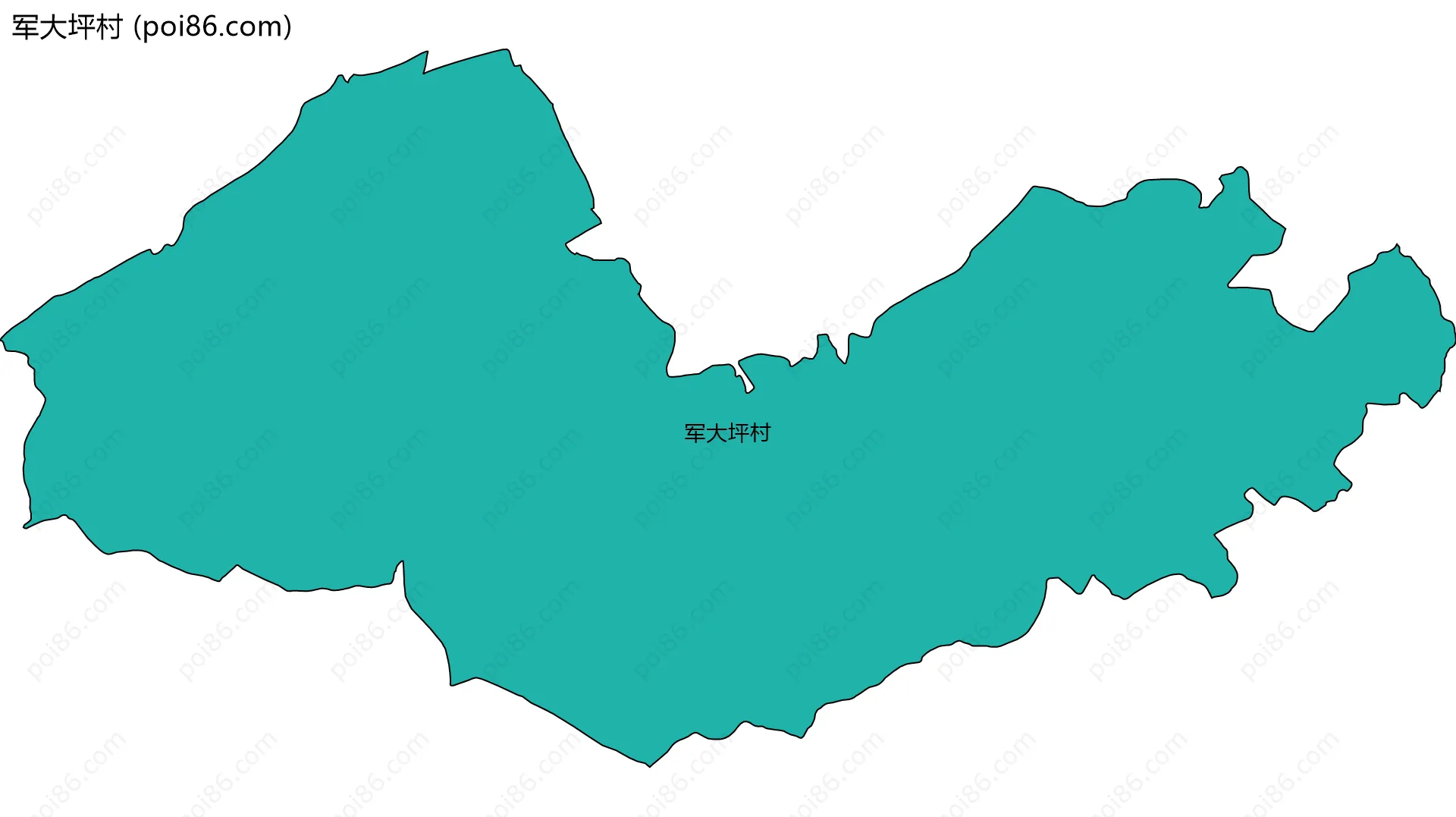 军大坪村边界地图