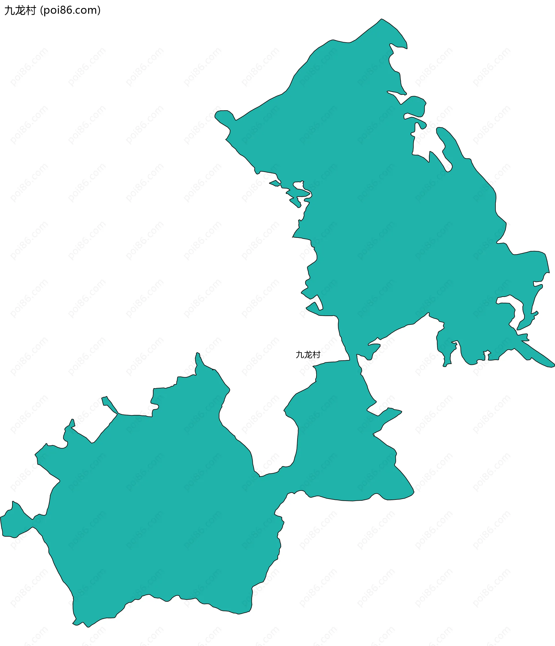 九龙村边界地图