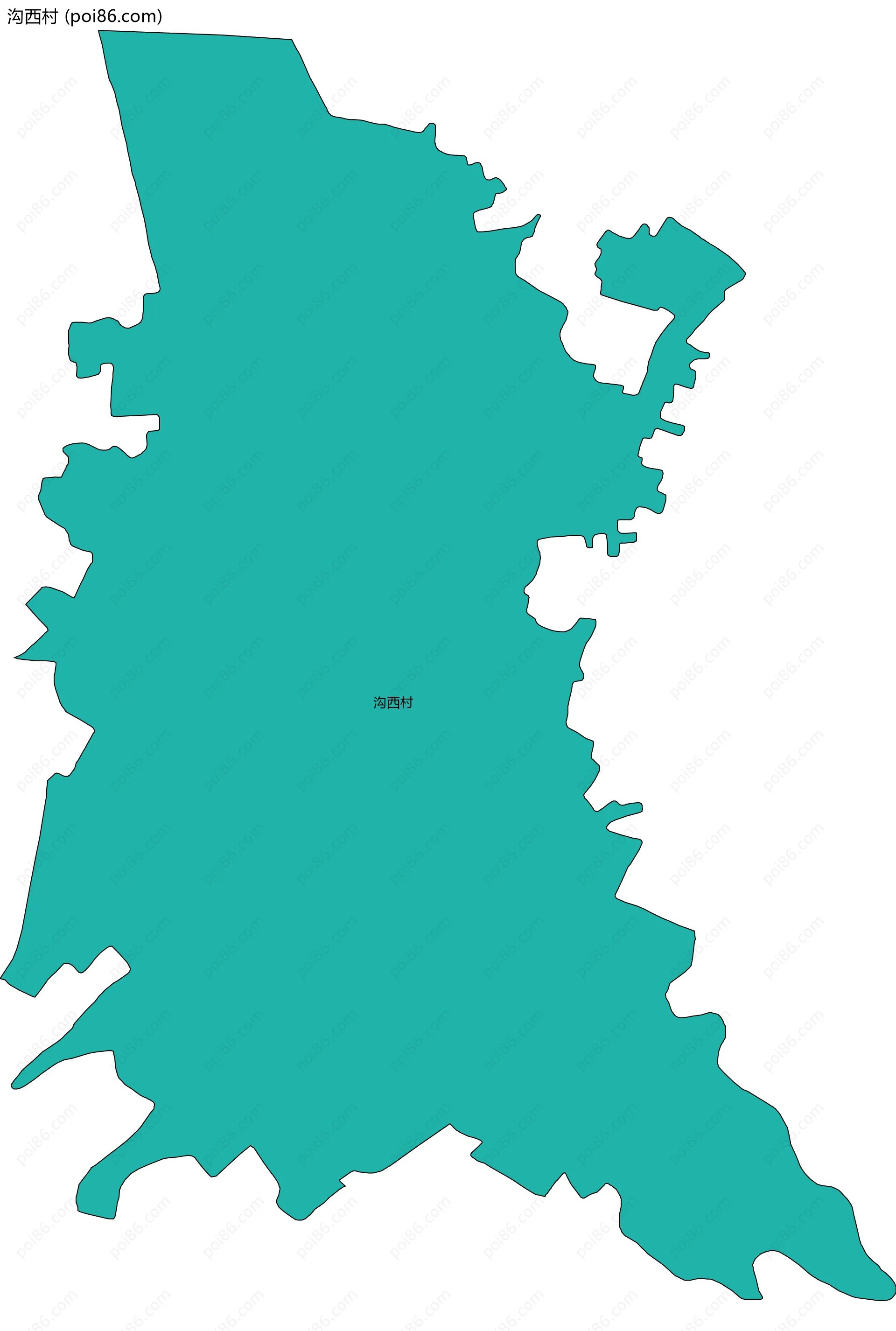 沟西村边界地图