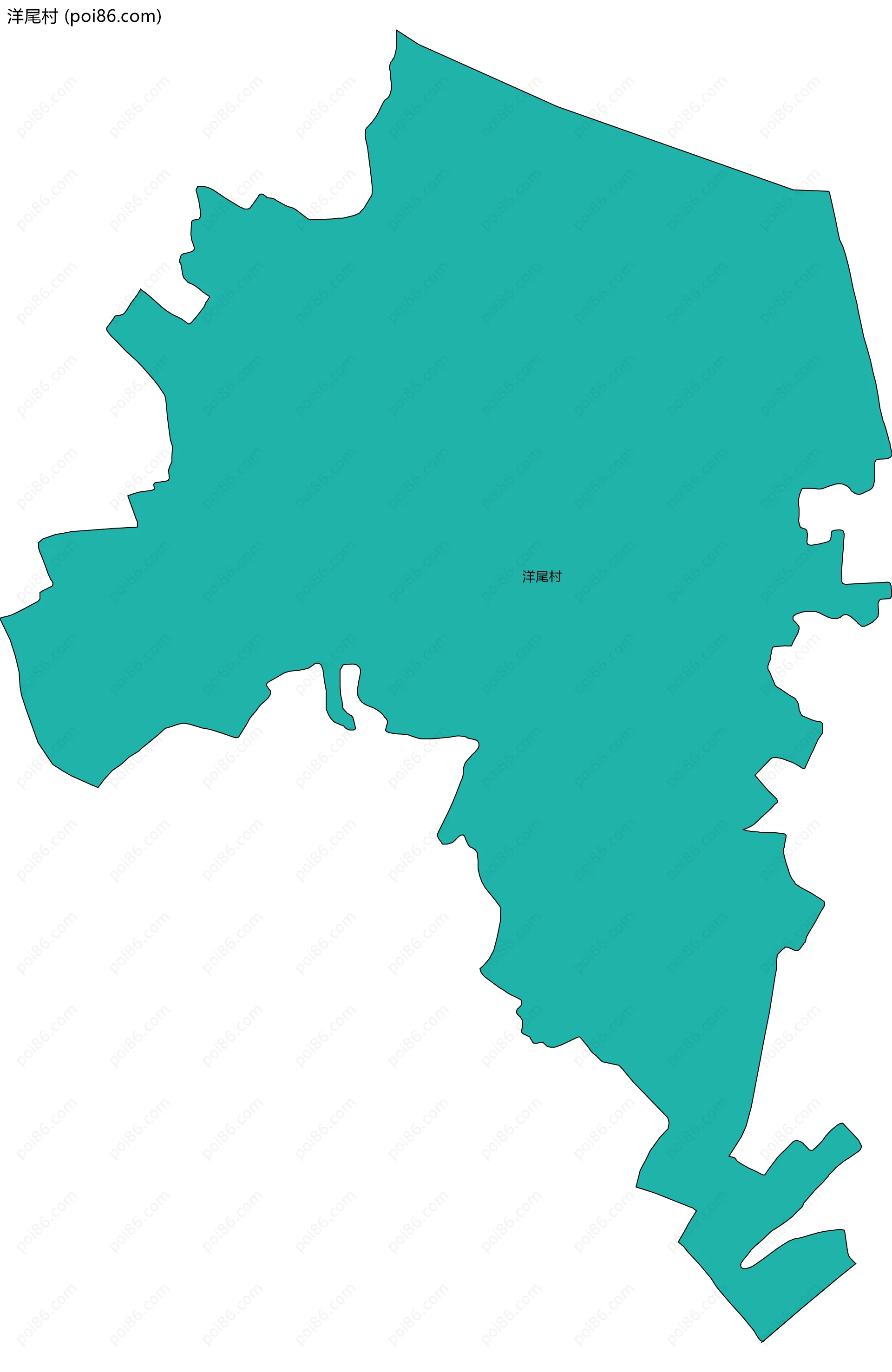 洋尾村边界地图