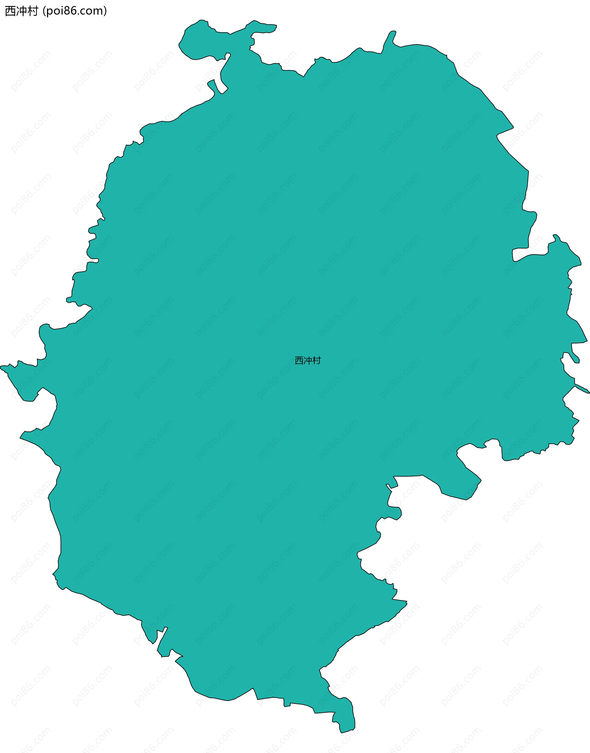 西冲村边界地图