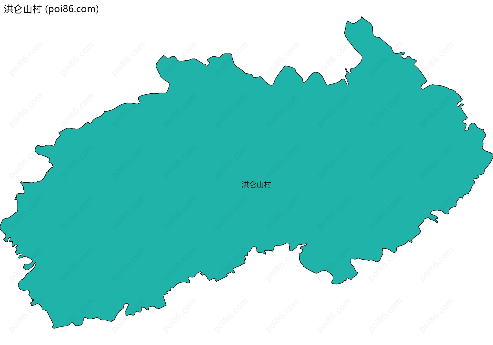 洪仑山村边界地图