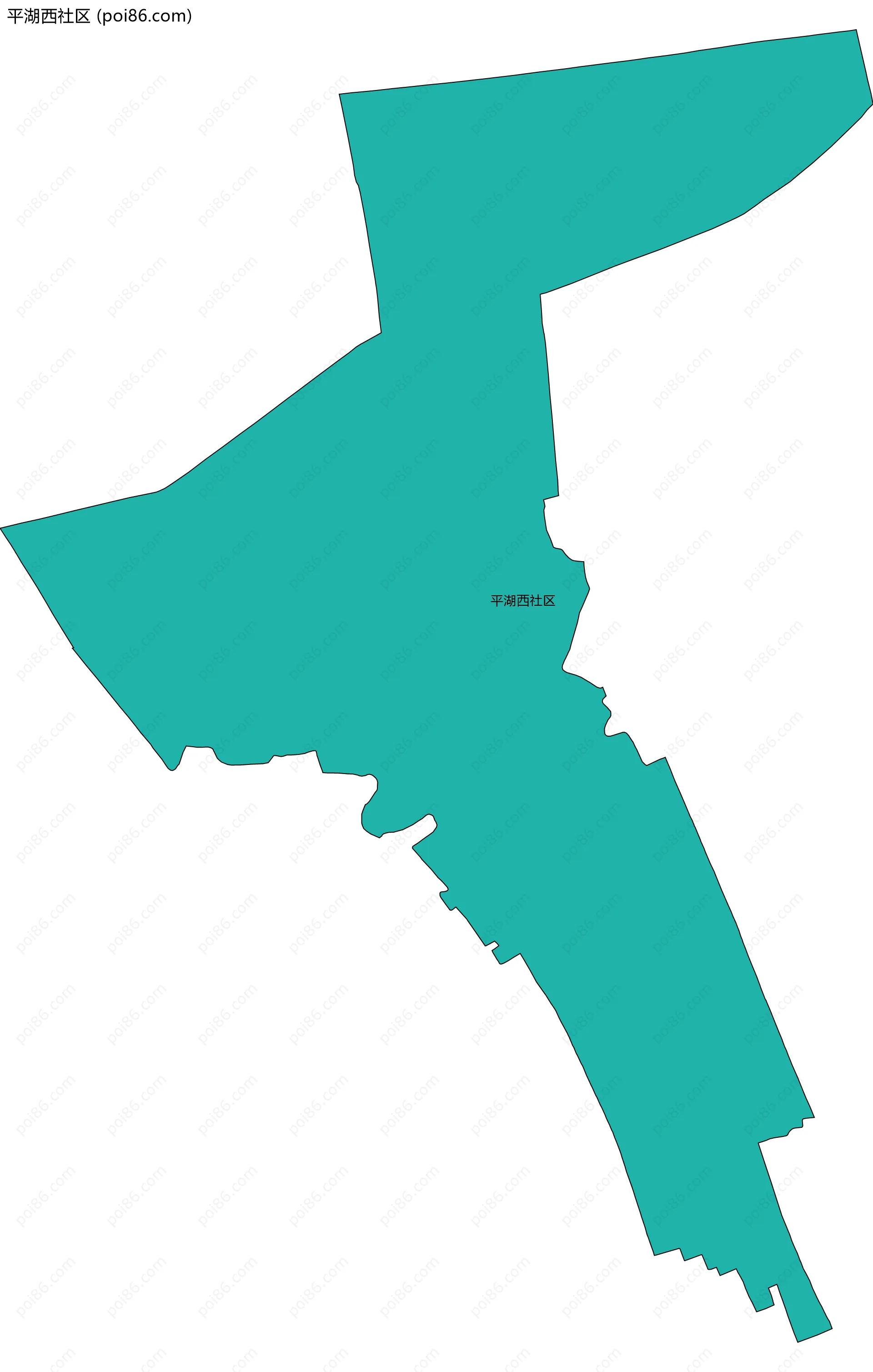 平湖西社区边界地图