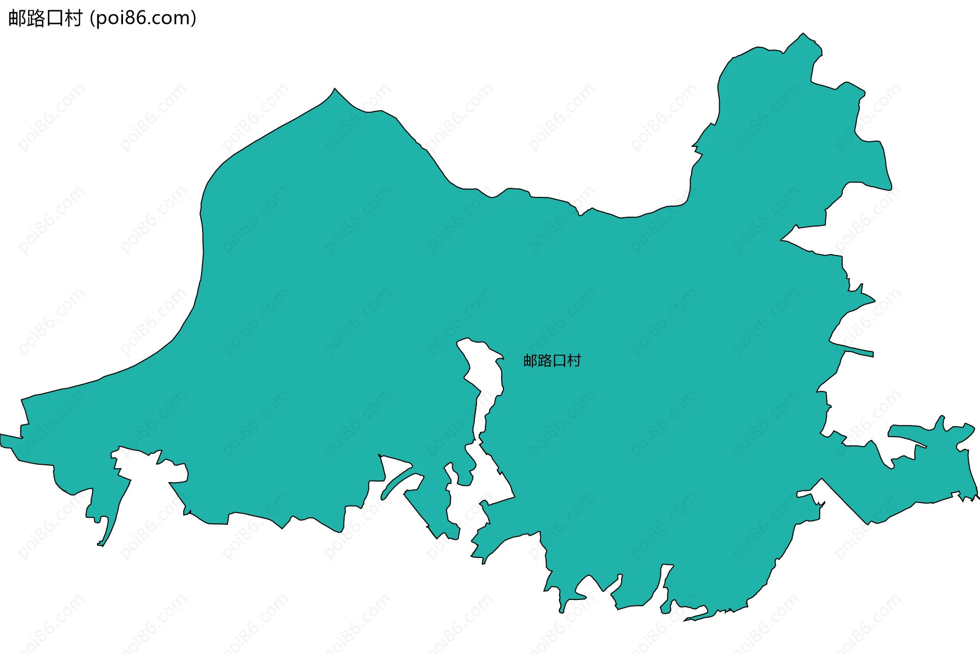 邮路口村边界地图