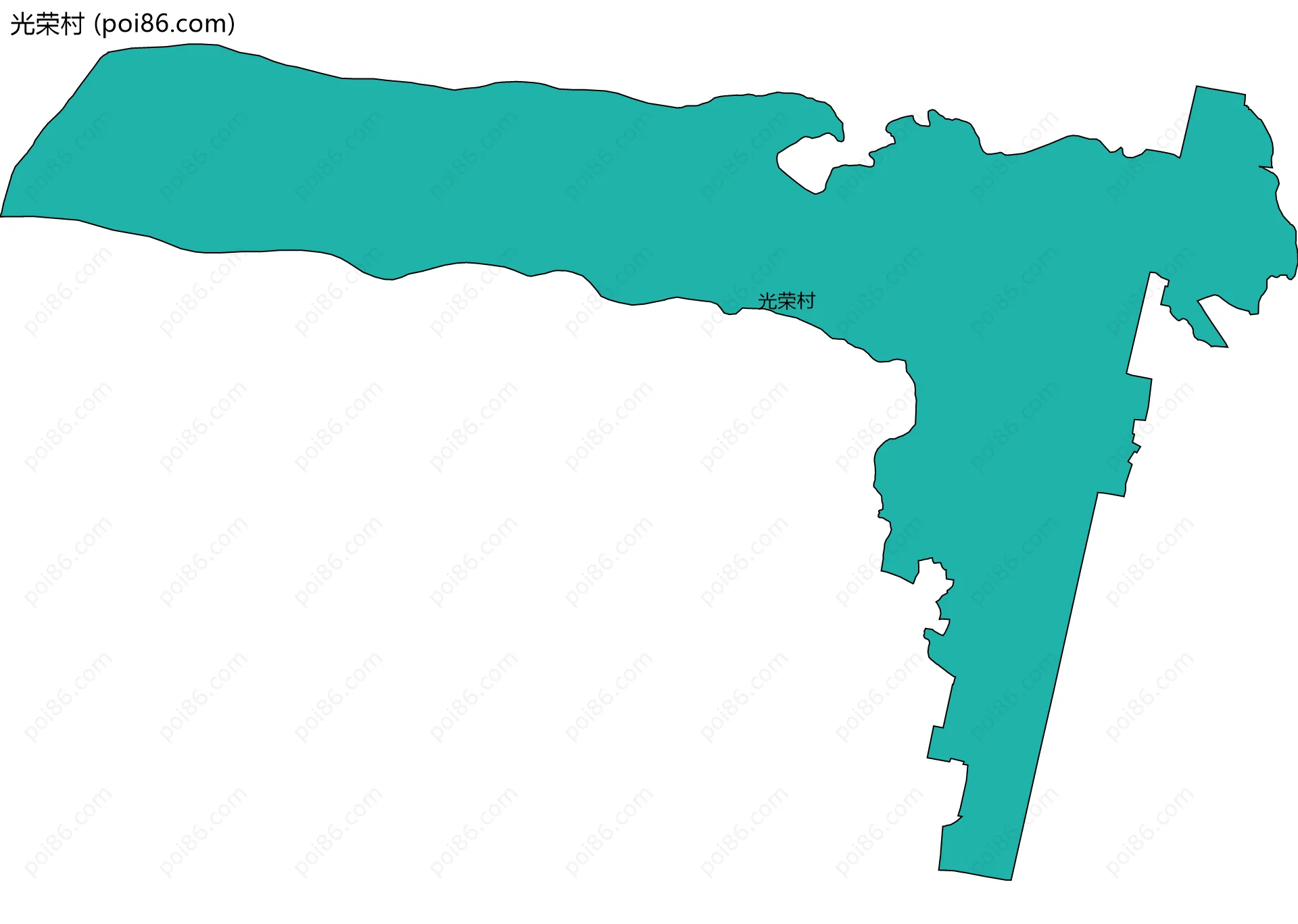 光荣村边界地图