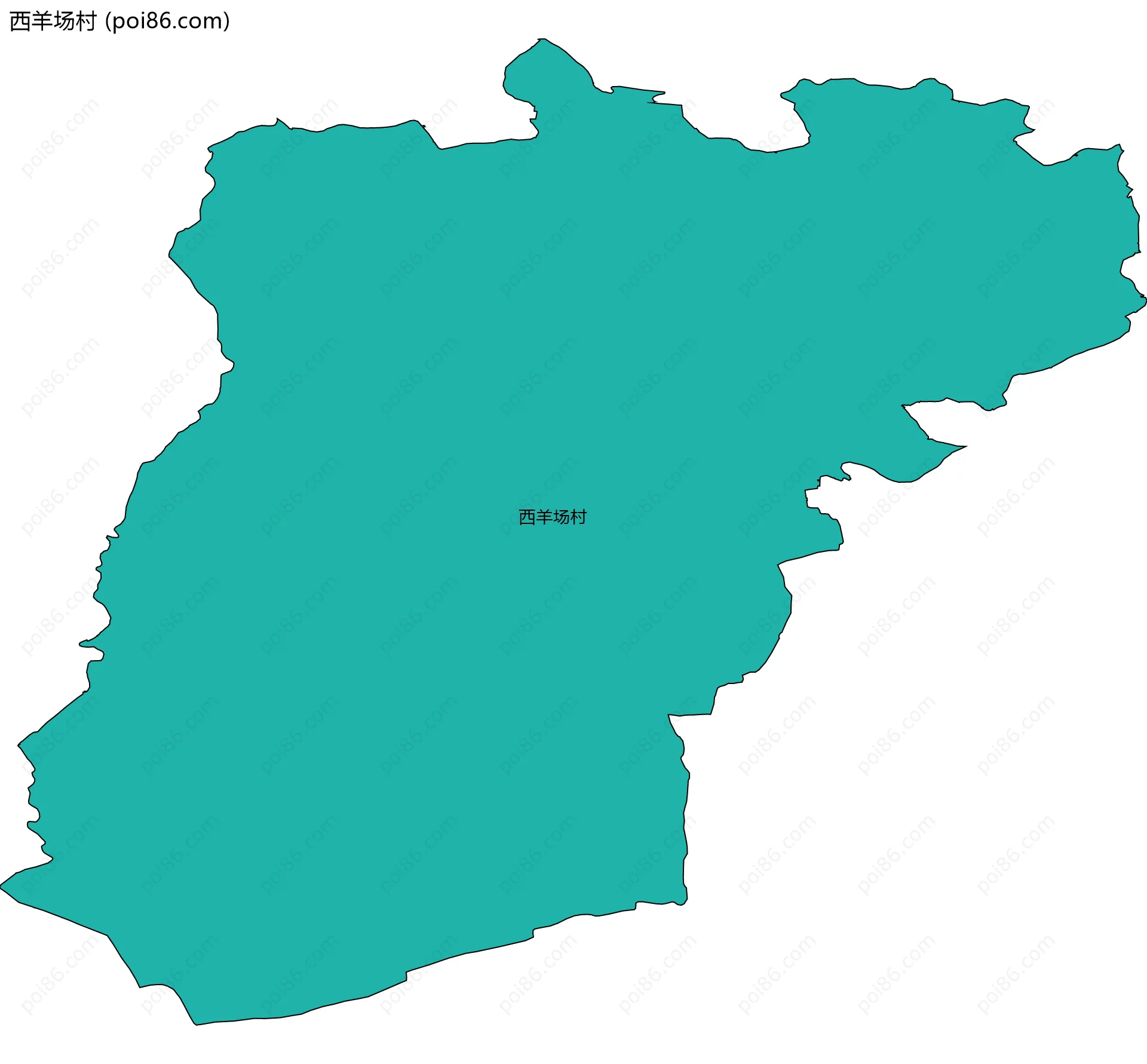 西羊场村边界地图