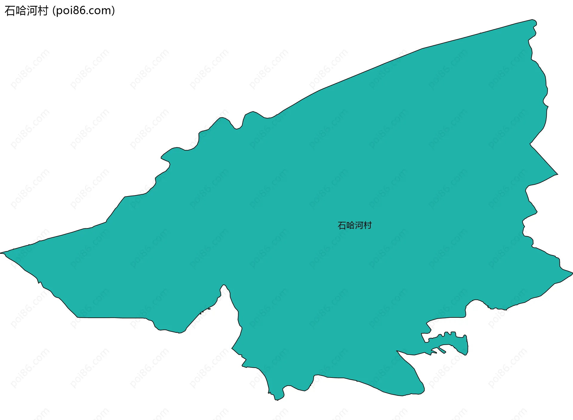 石哈河村边界地图