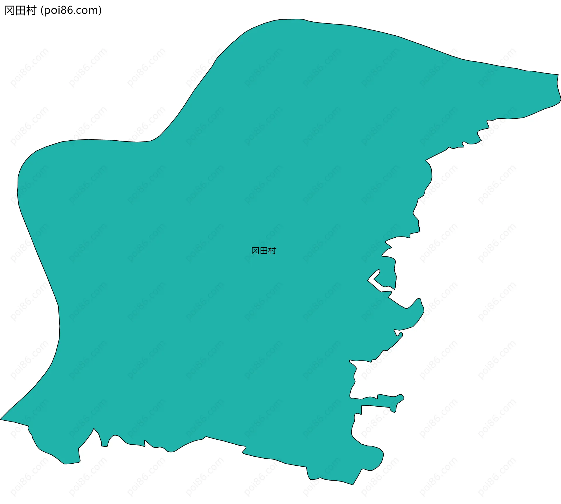 冈田村边界地图