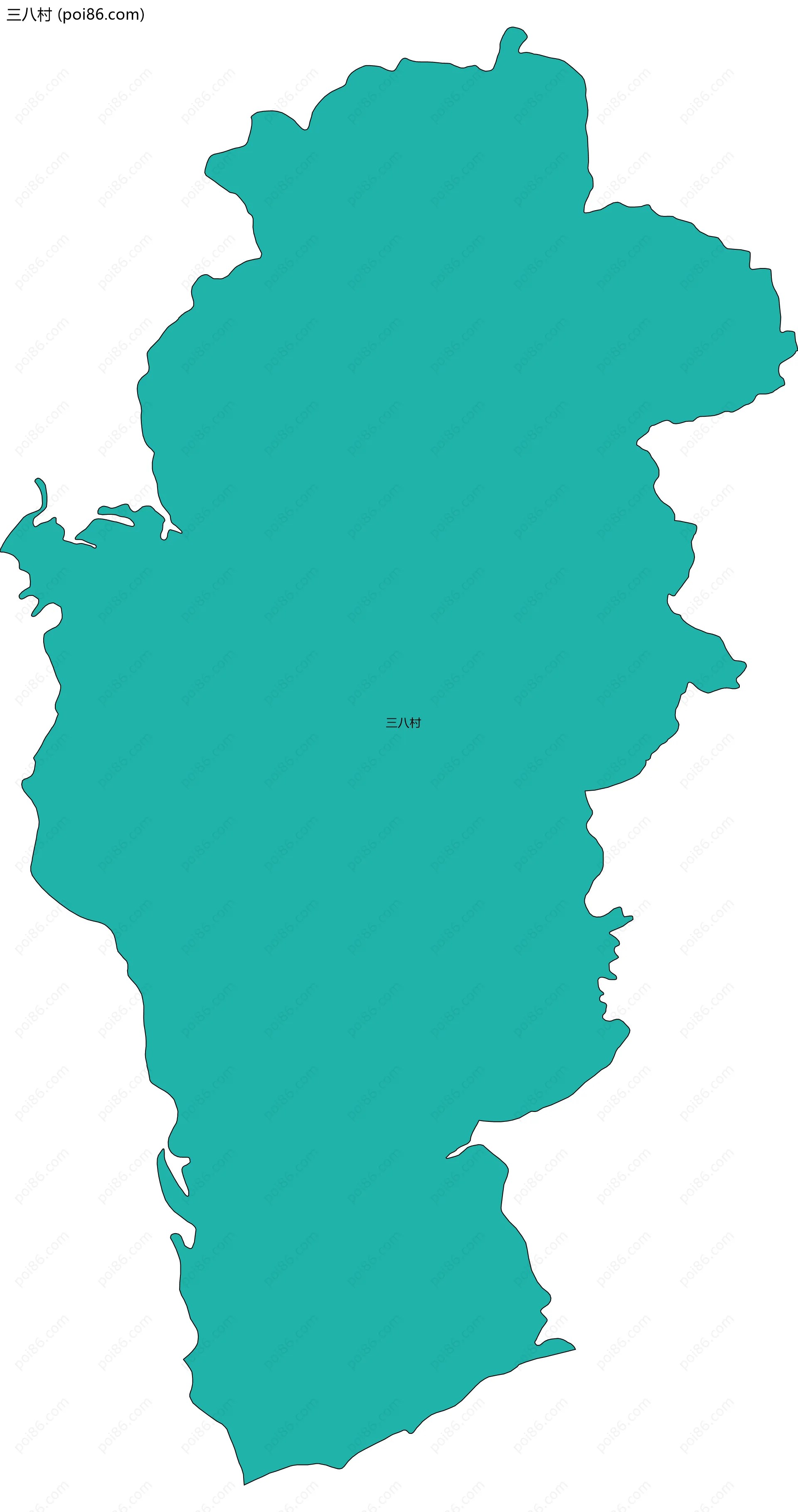 三八村边界地图