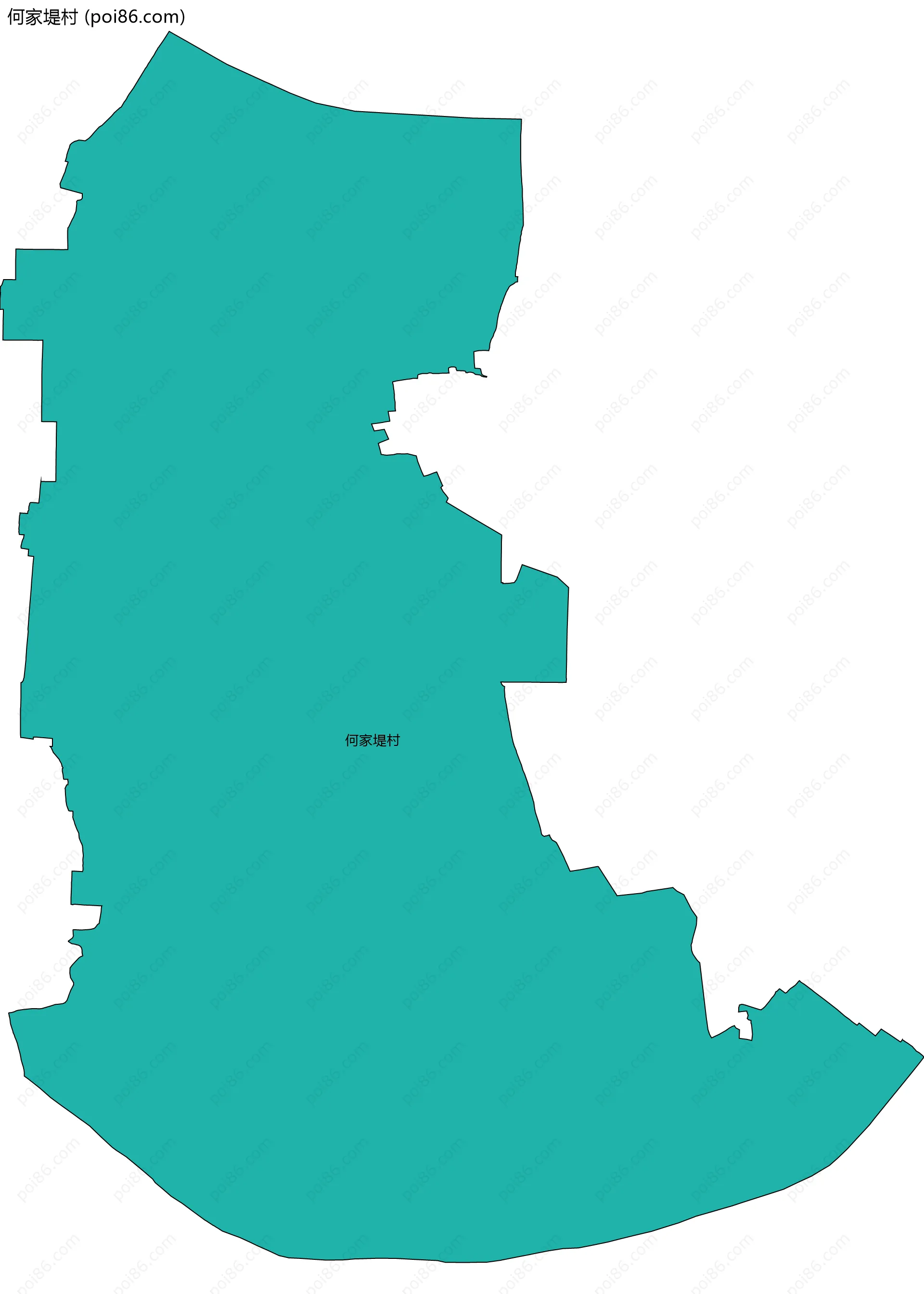 何家堤村边界地图