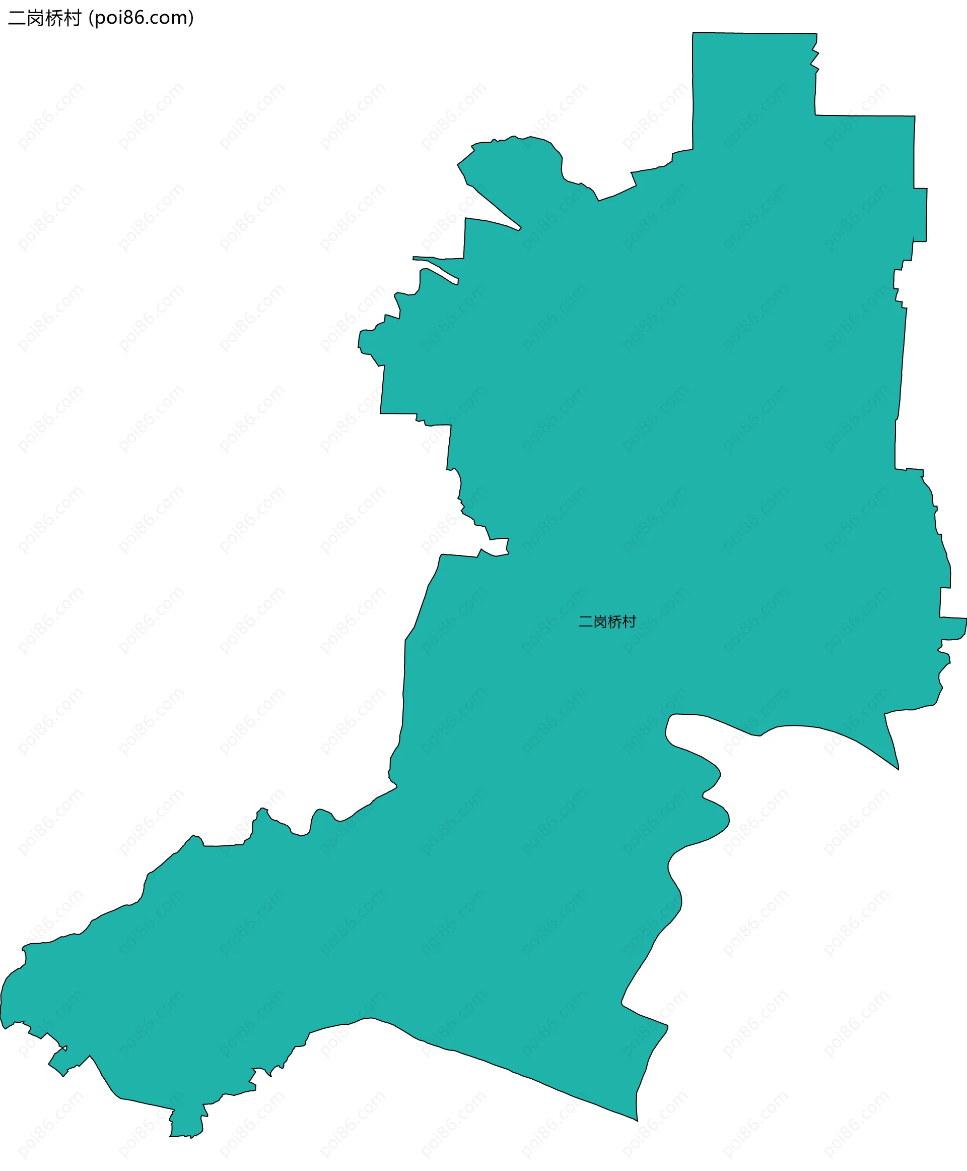 二岗桥村边界地图