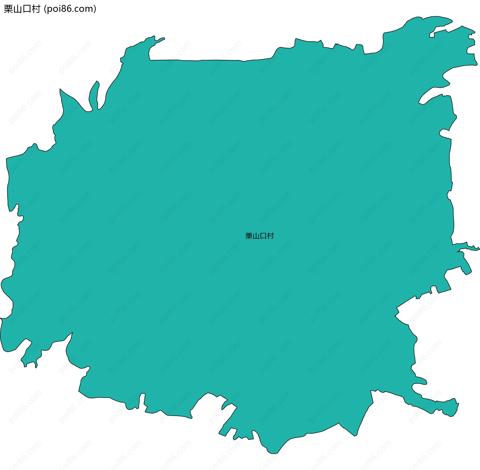 栗山口村边界地图