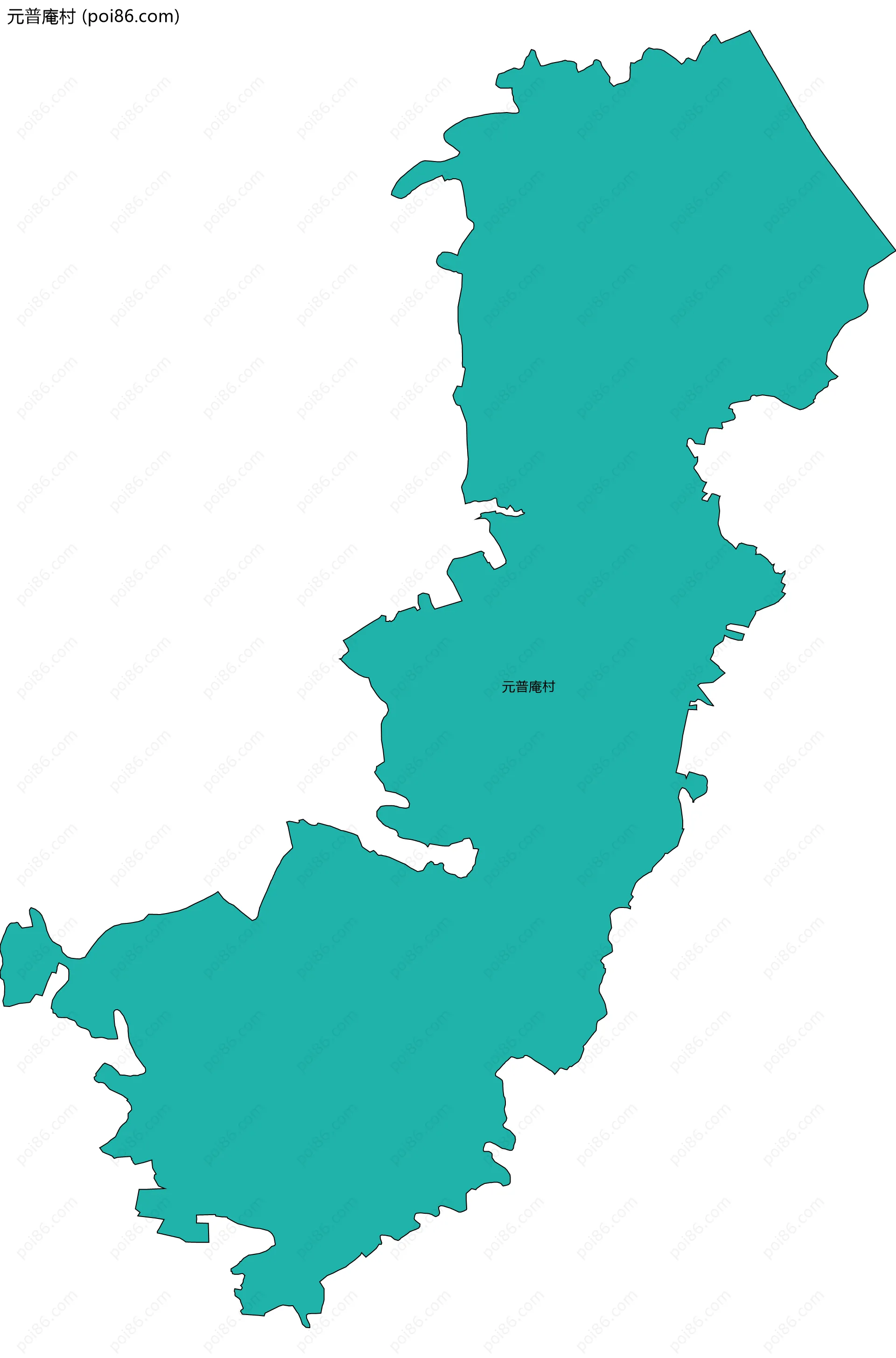 元普庵村边界地图