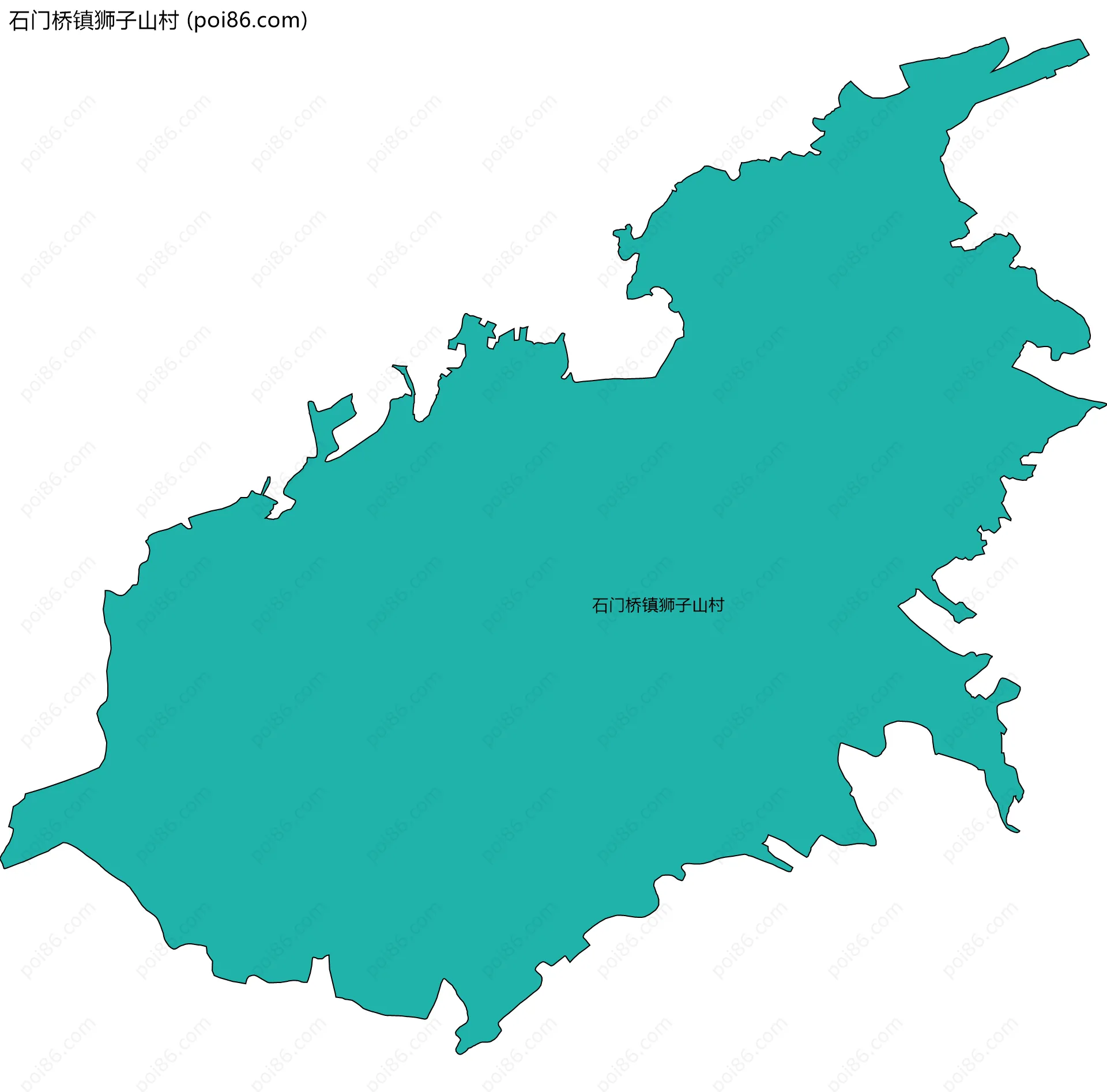 石门桥镇狮子山村边界地图