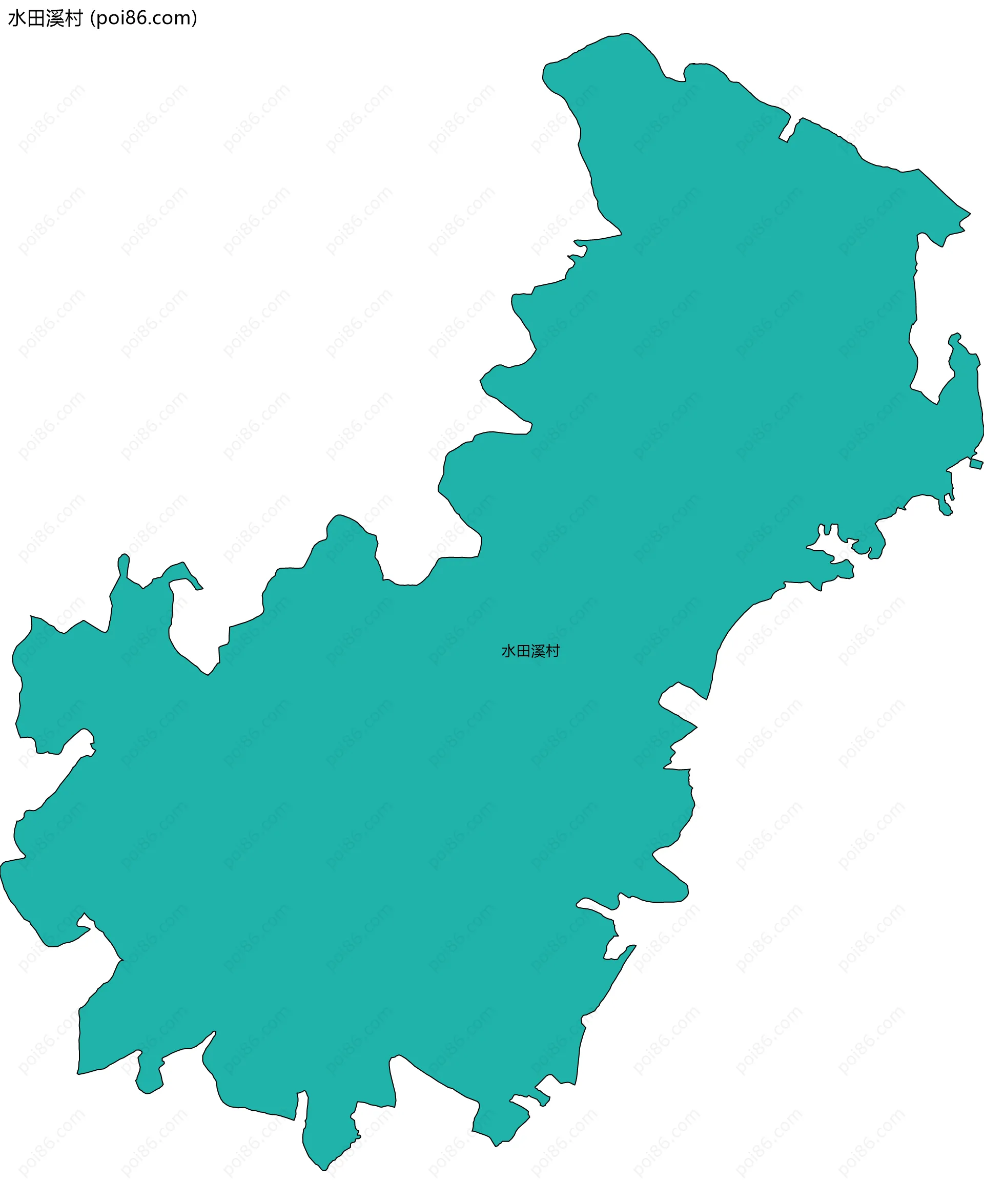 水田溪村边界地图