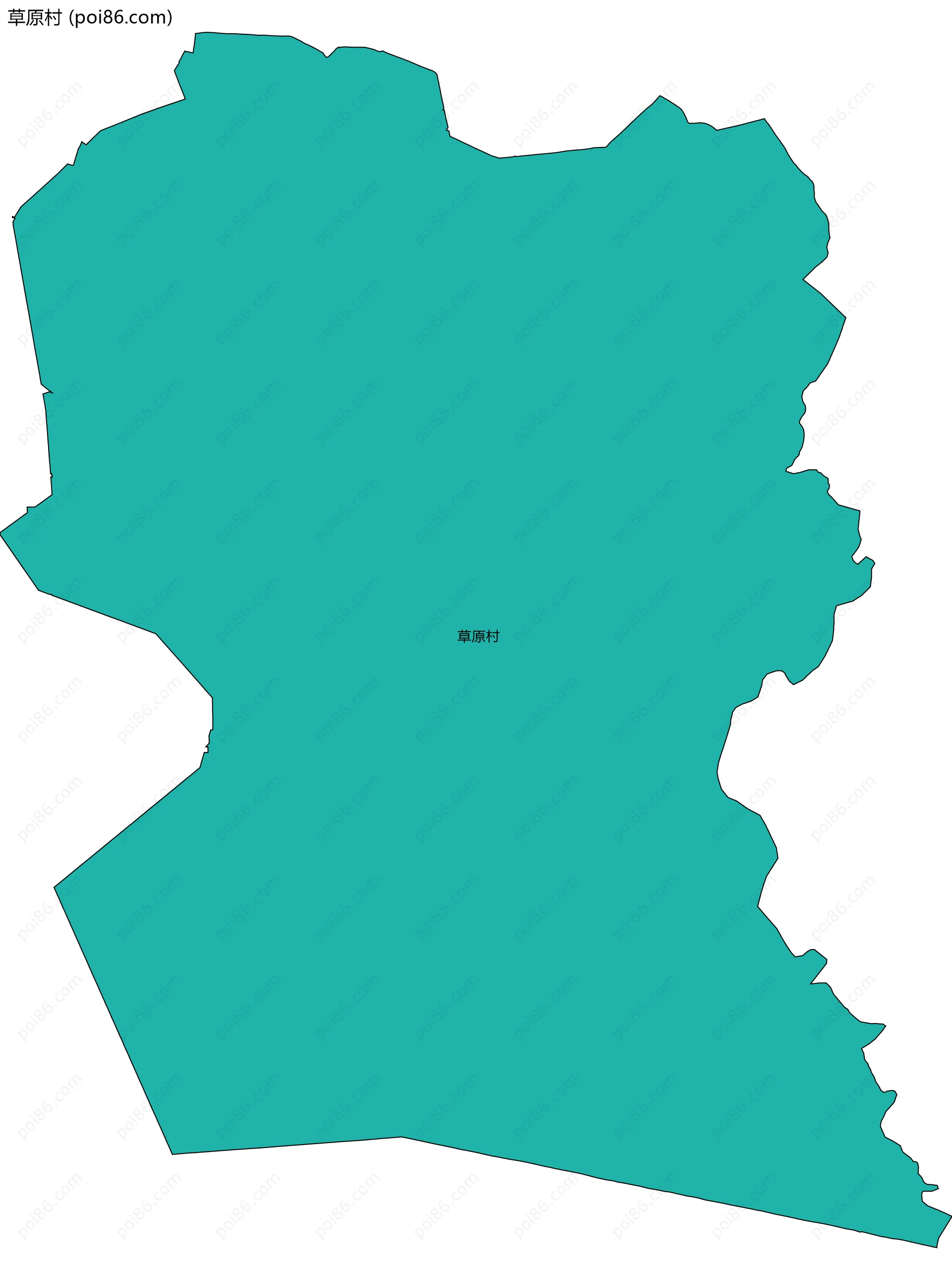 草原村边界地图