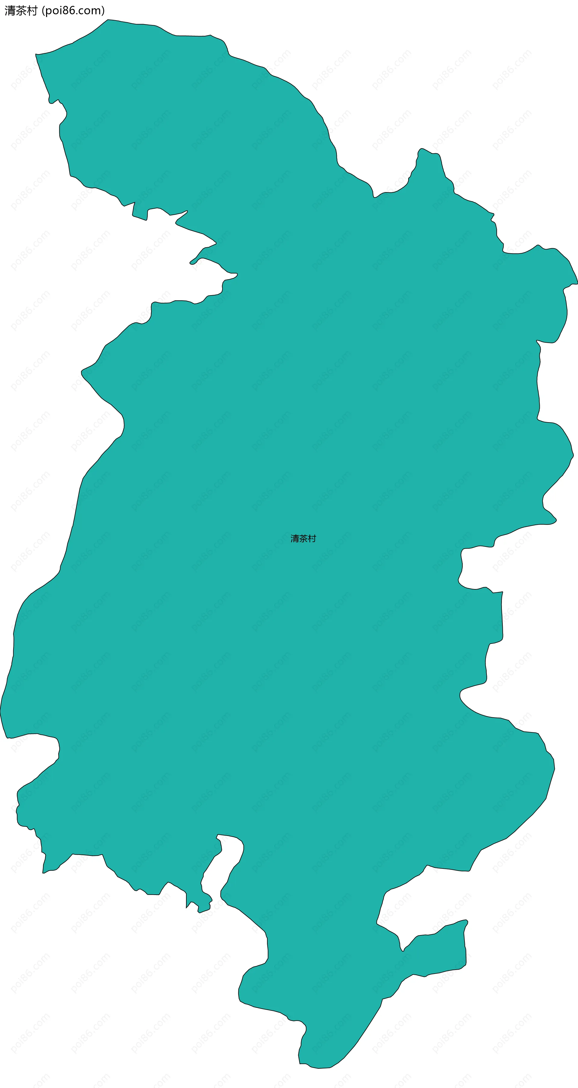 清茶村边界地图