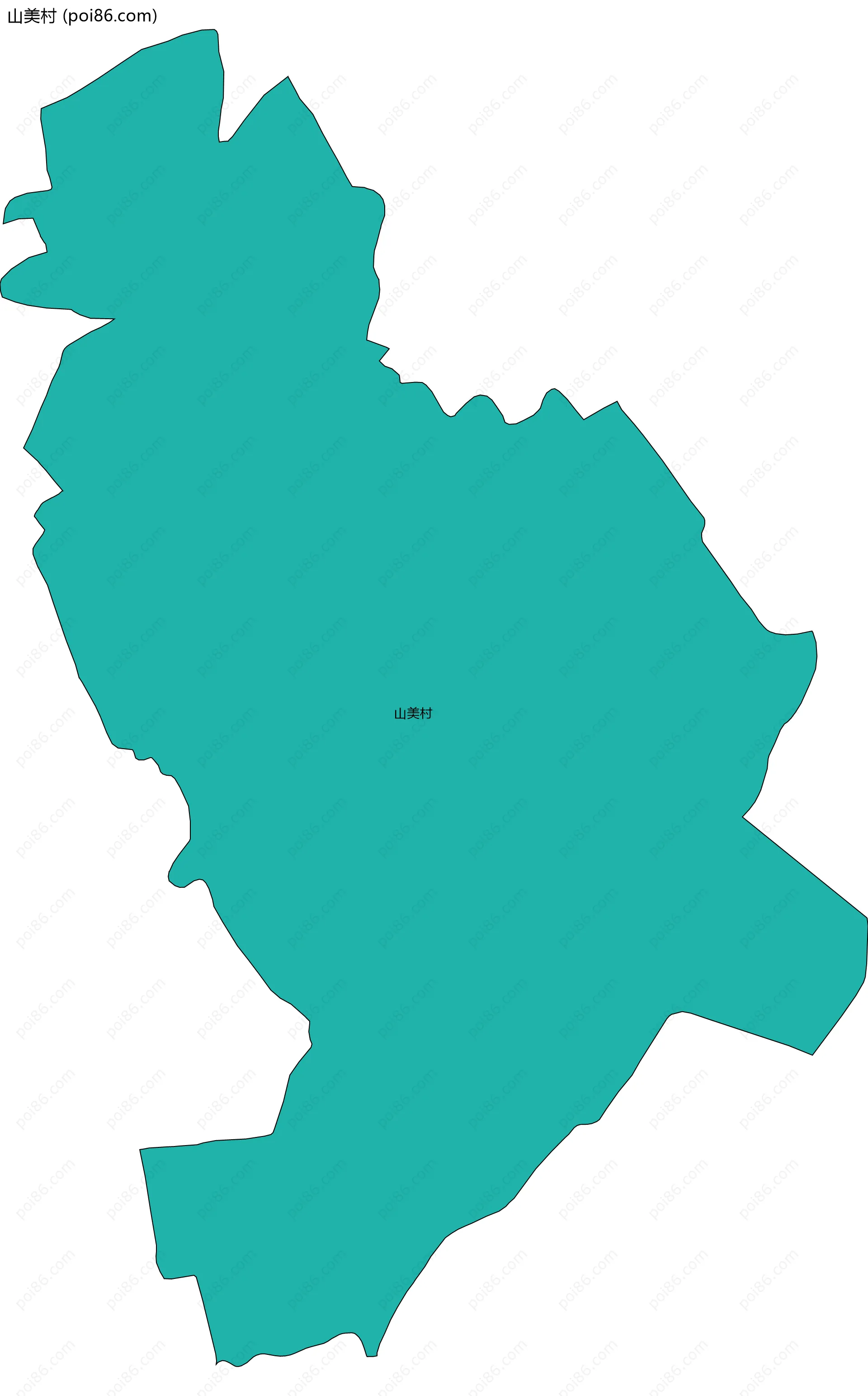 山美村边界地图