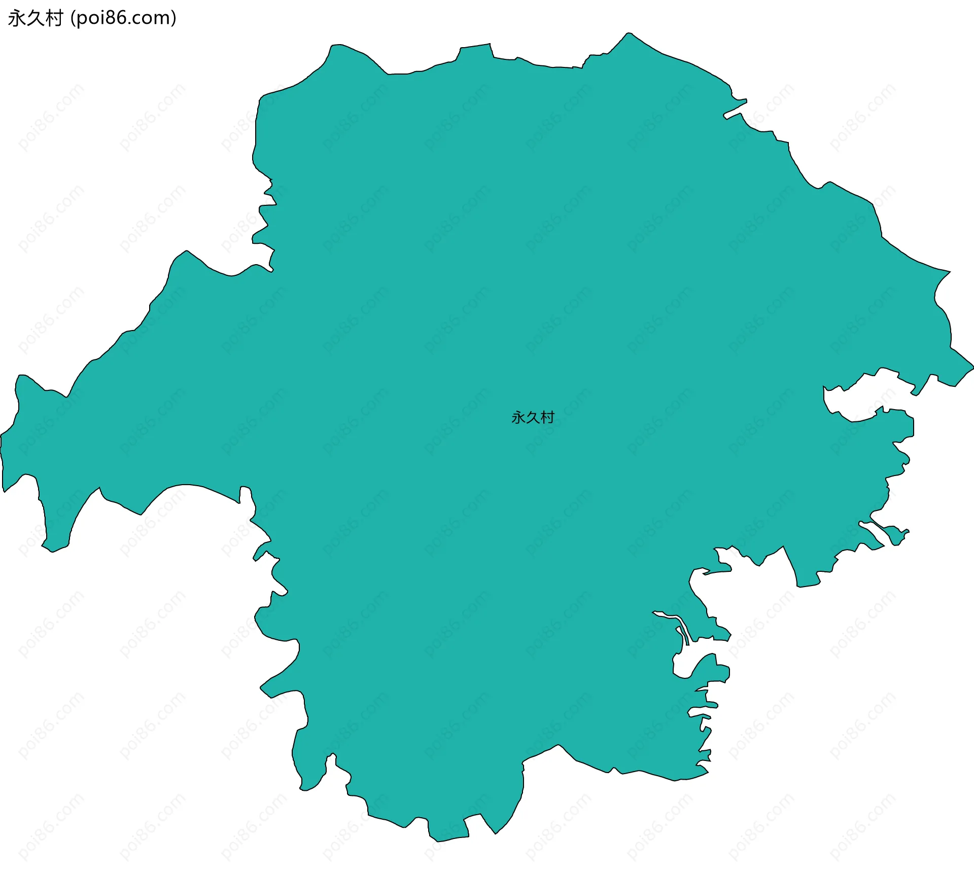 永久村边界地图