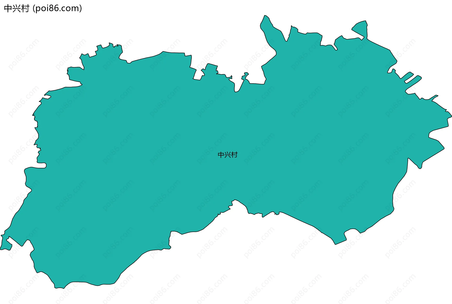 中兴村边界地图