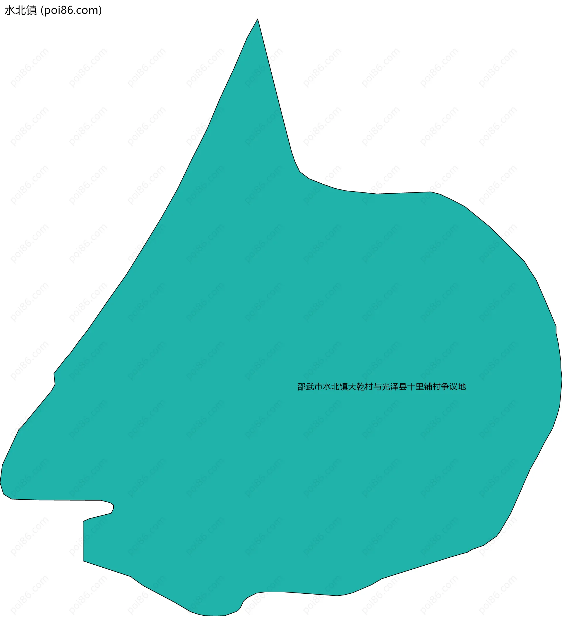 水北镇边界地图(五级行政区划)