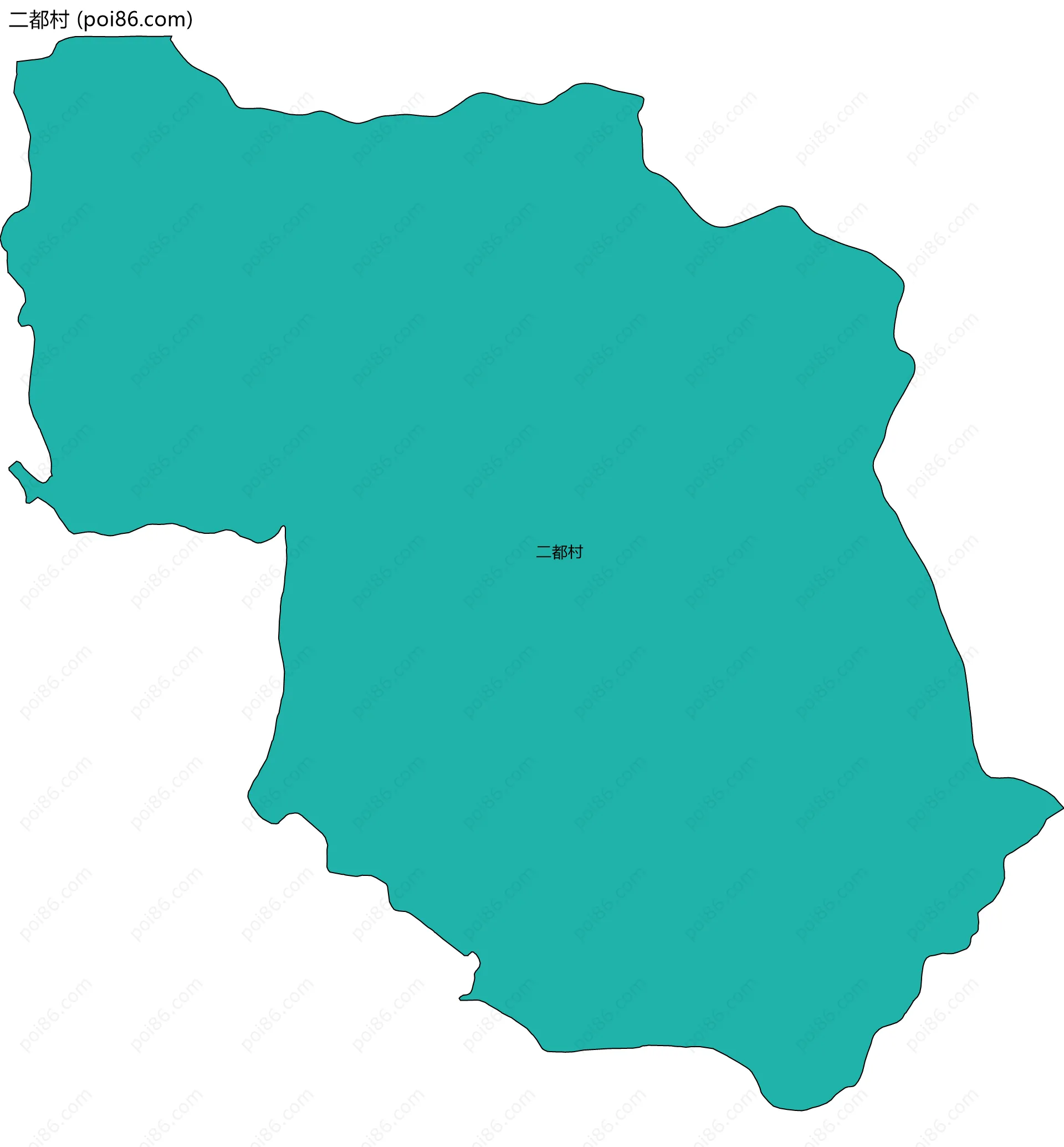 二都村边界地图