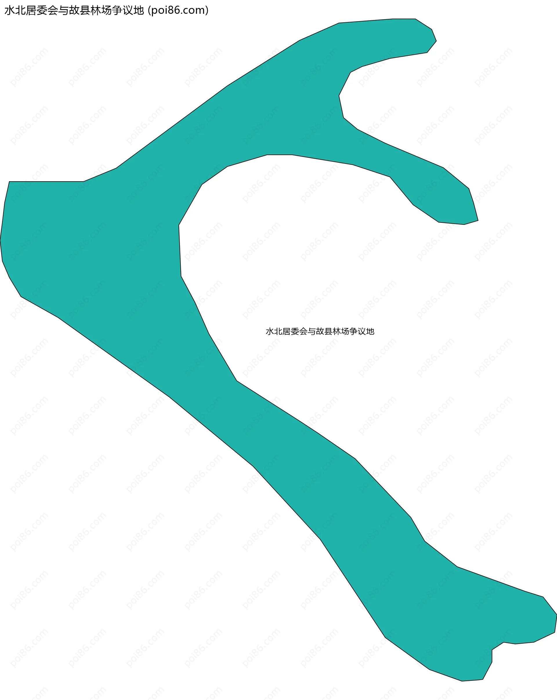 水北居委会与故县林场争议地边界地图