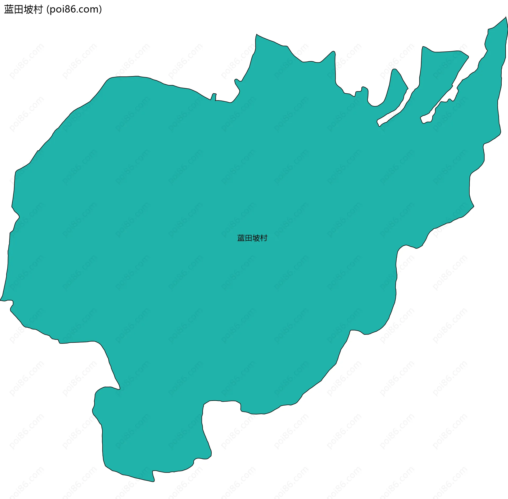 蓝田坡村边界地图