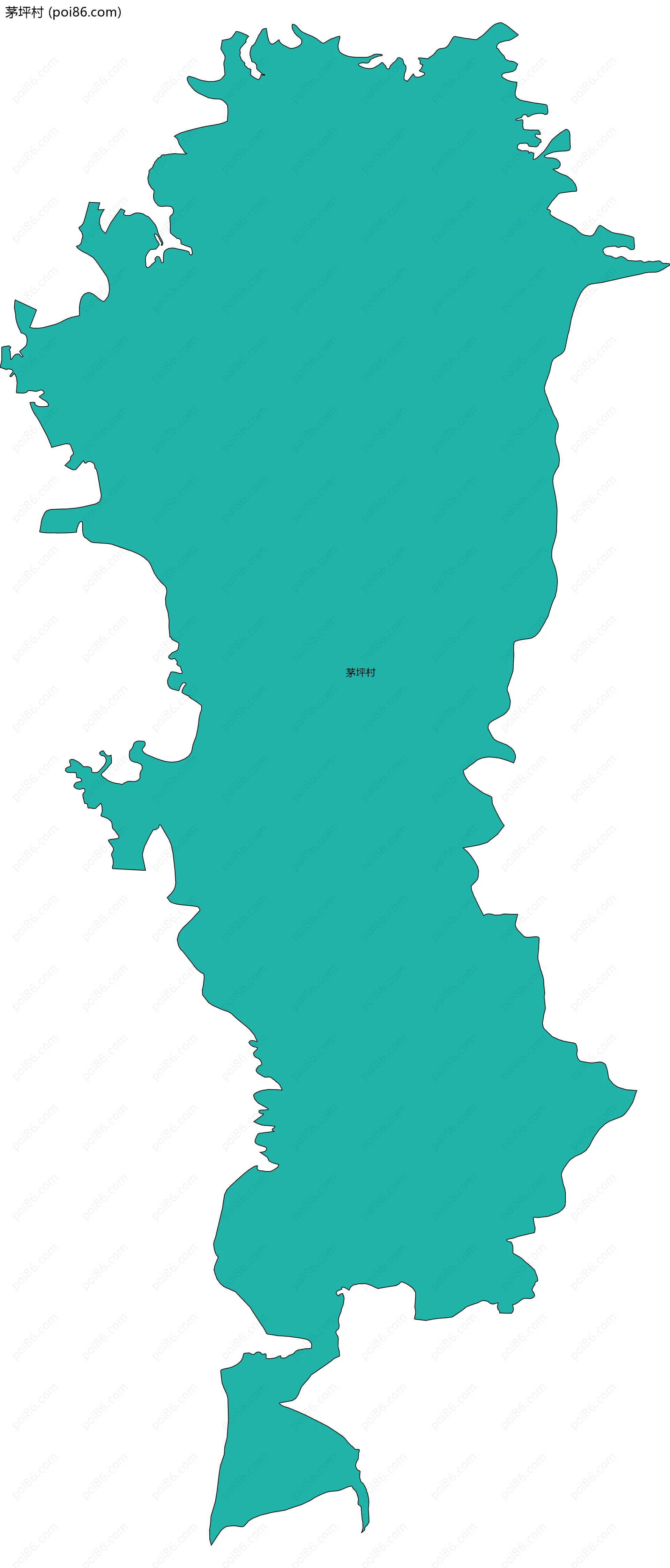 茅坪村边界地图