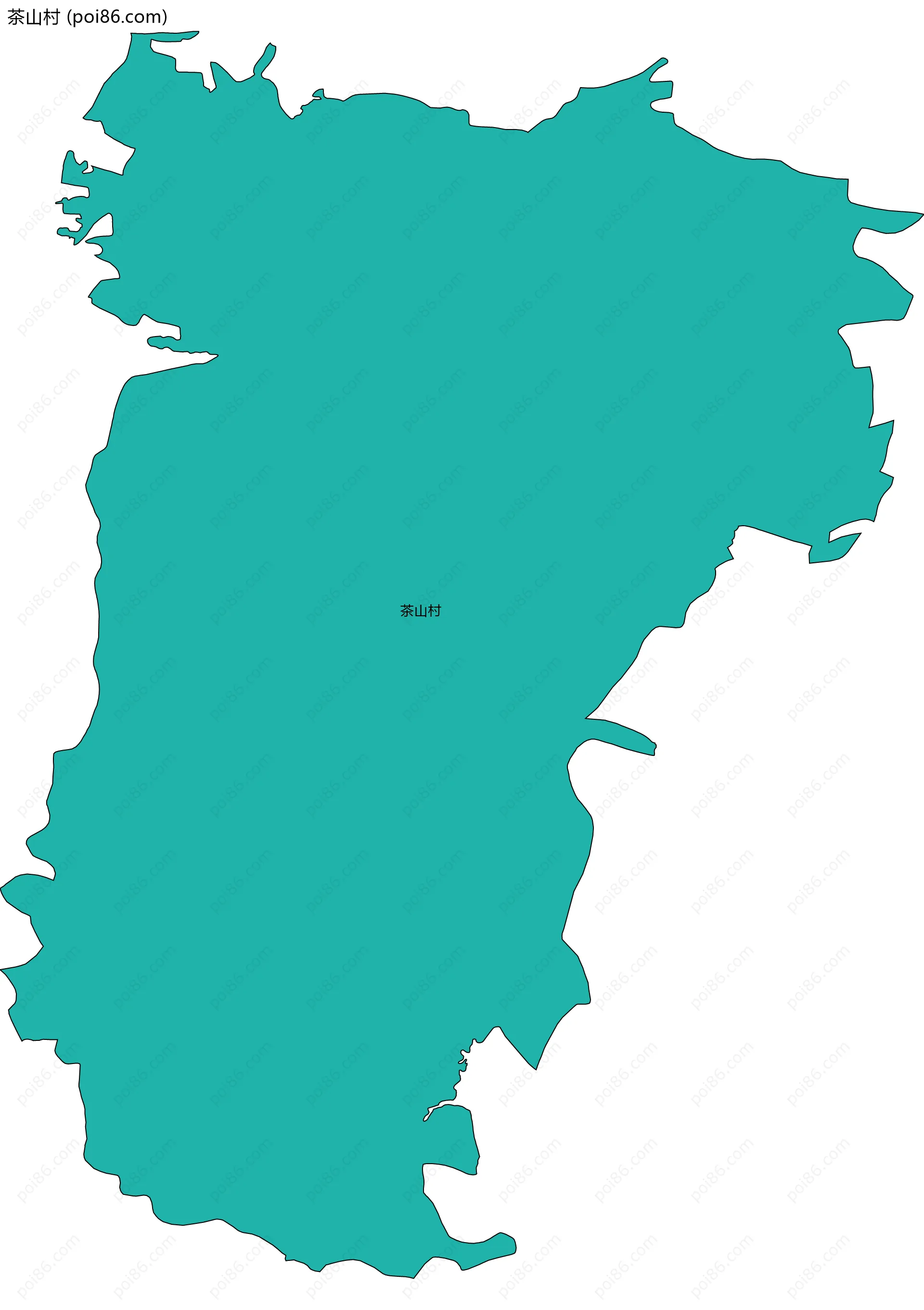 茶山村边界地图