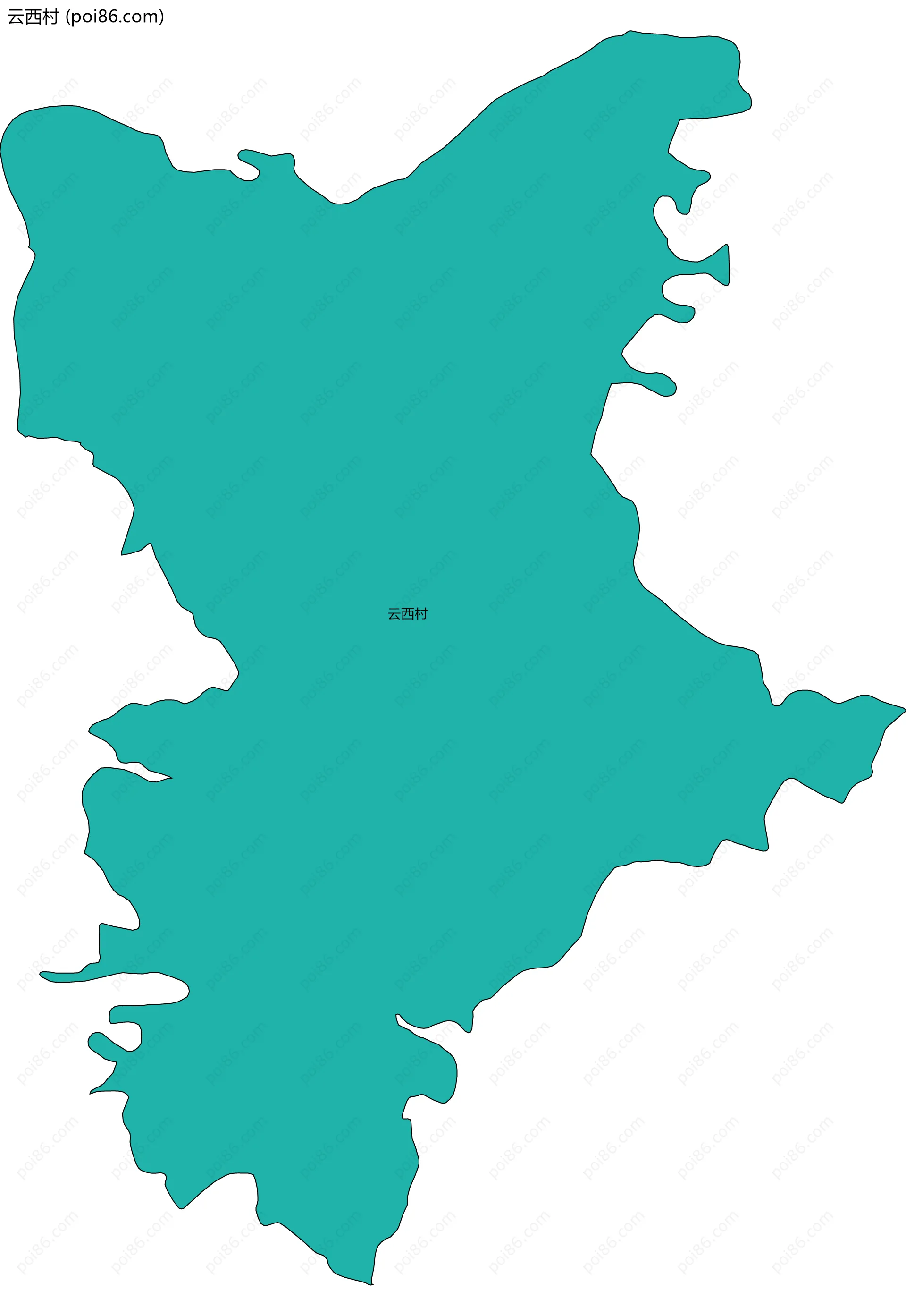 云西村边界地图