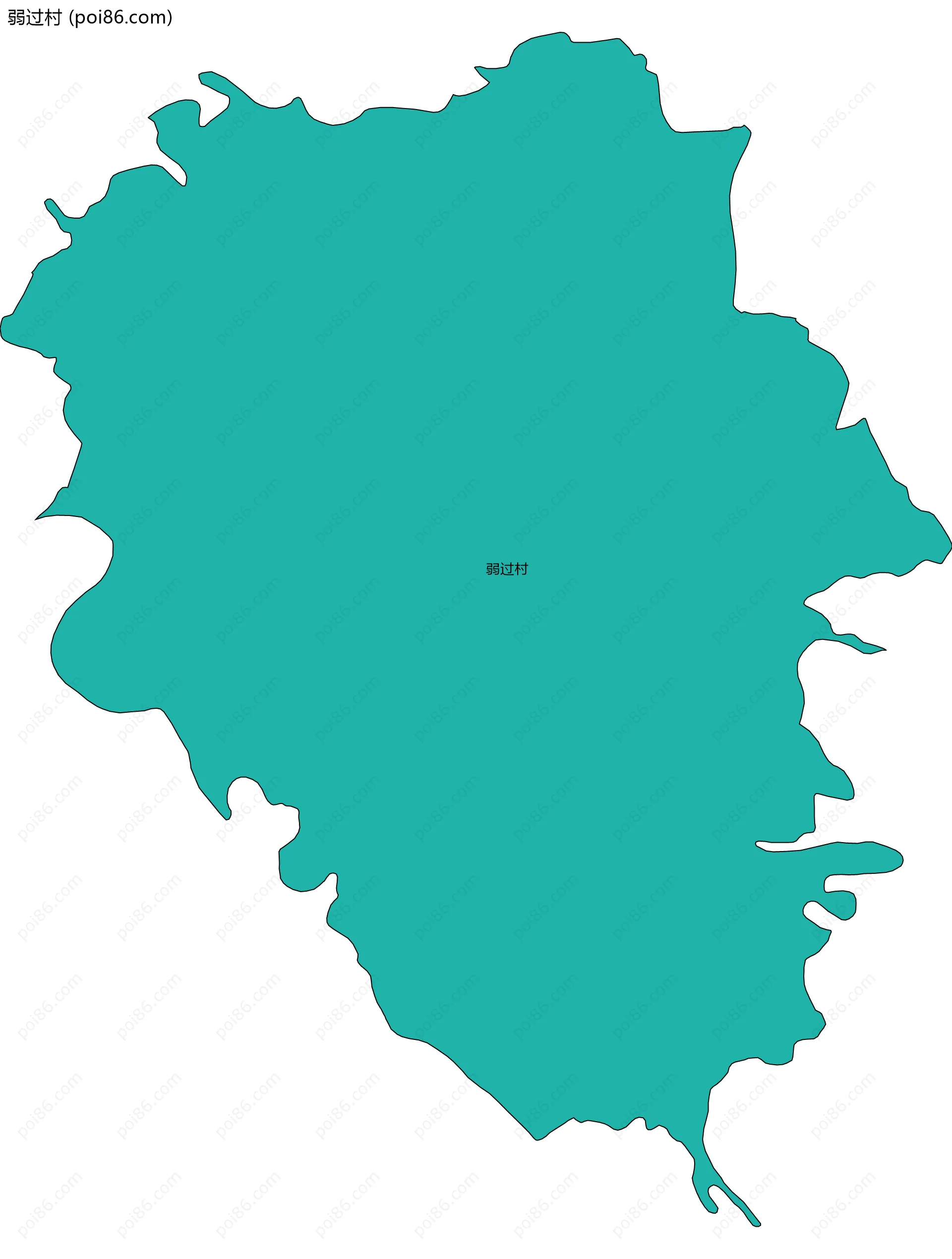 弱过村边界地图