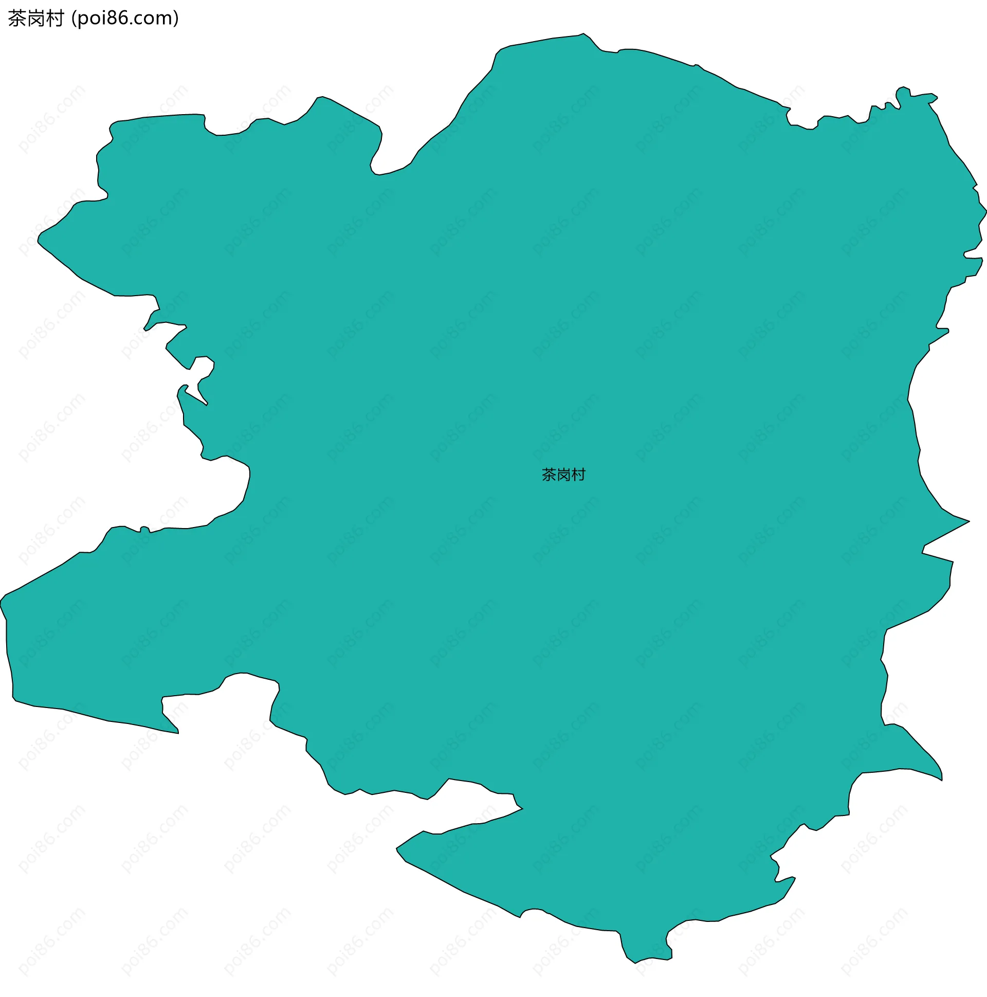 茶岗村边界地图