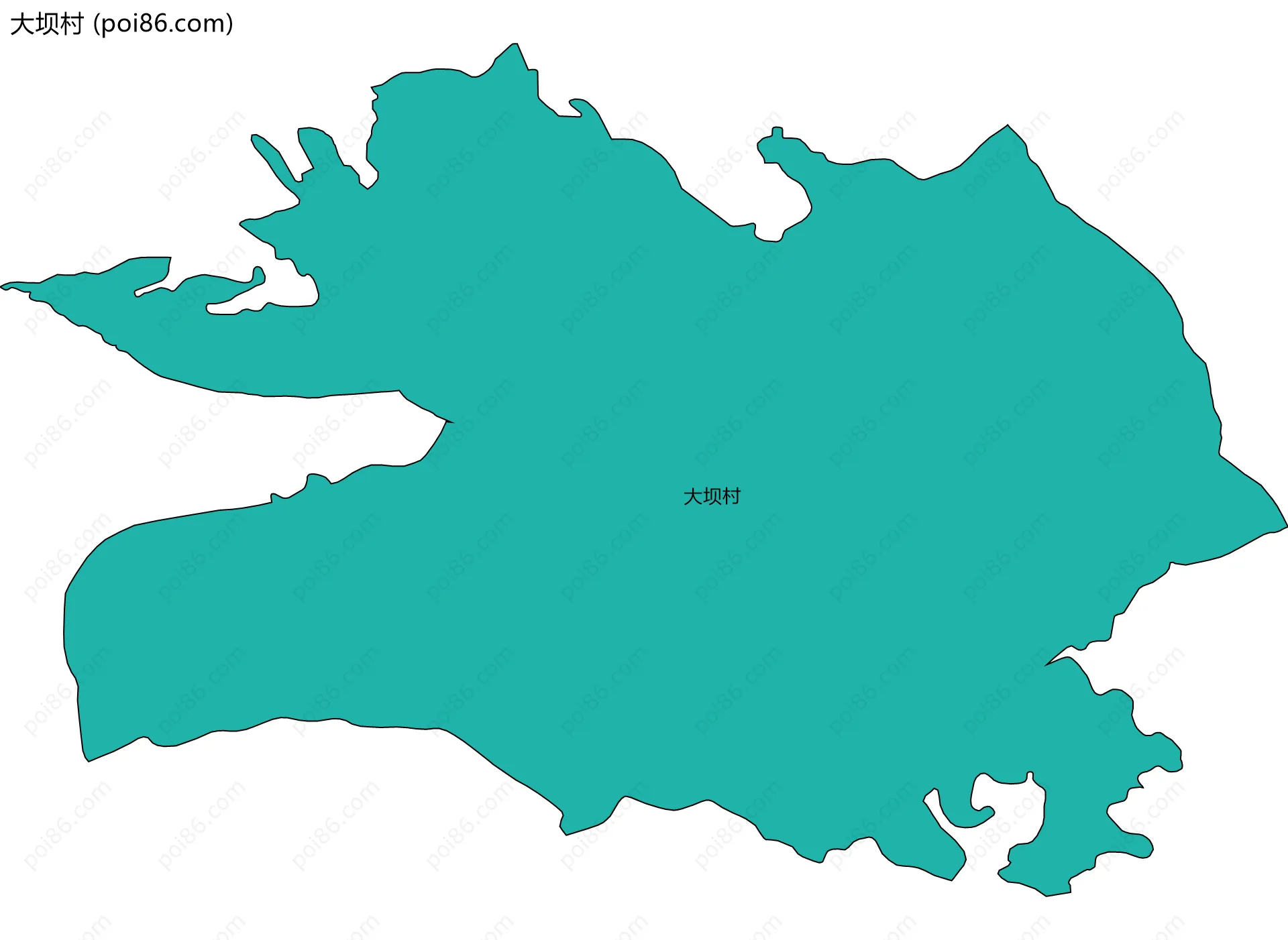 大坝村边界地图